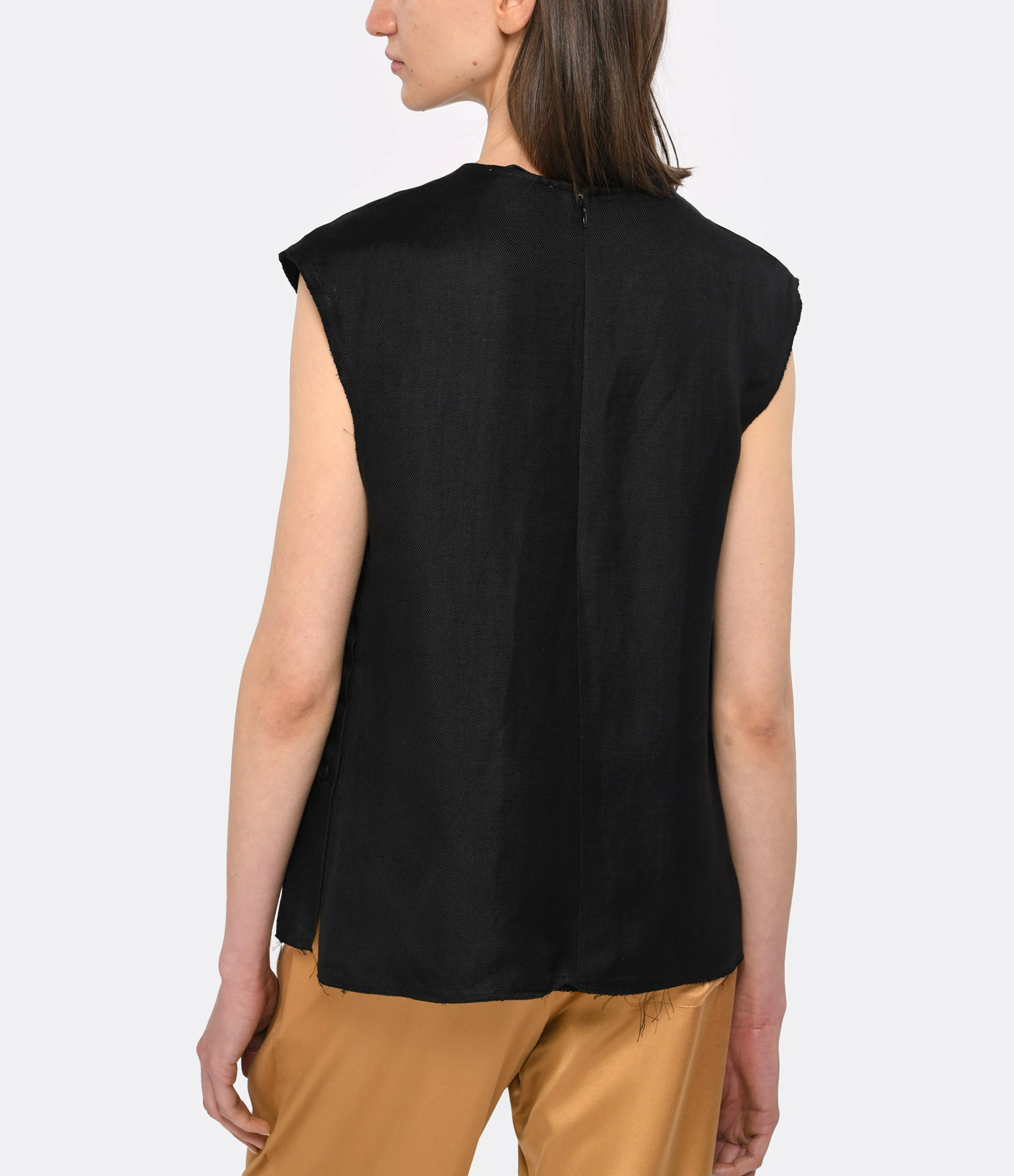 LOULOU STUDIO Top Boutonné Novi Noir – Image 4