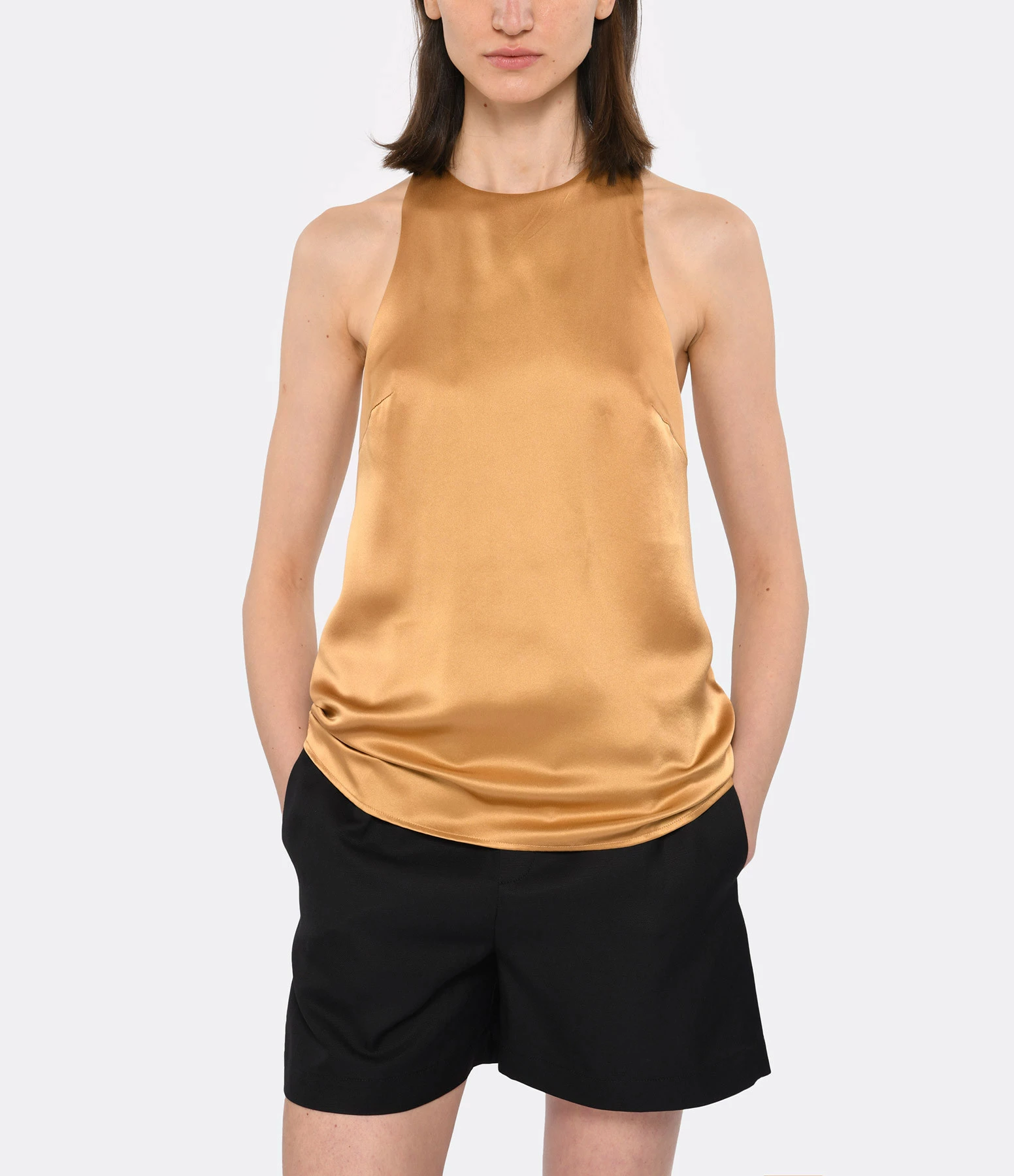 LOULOU STUDIO Top Estor Soie Camel – Image 4