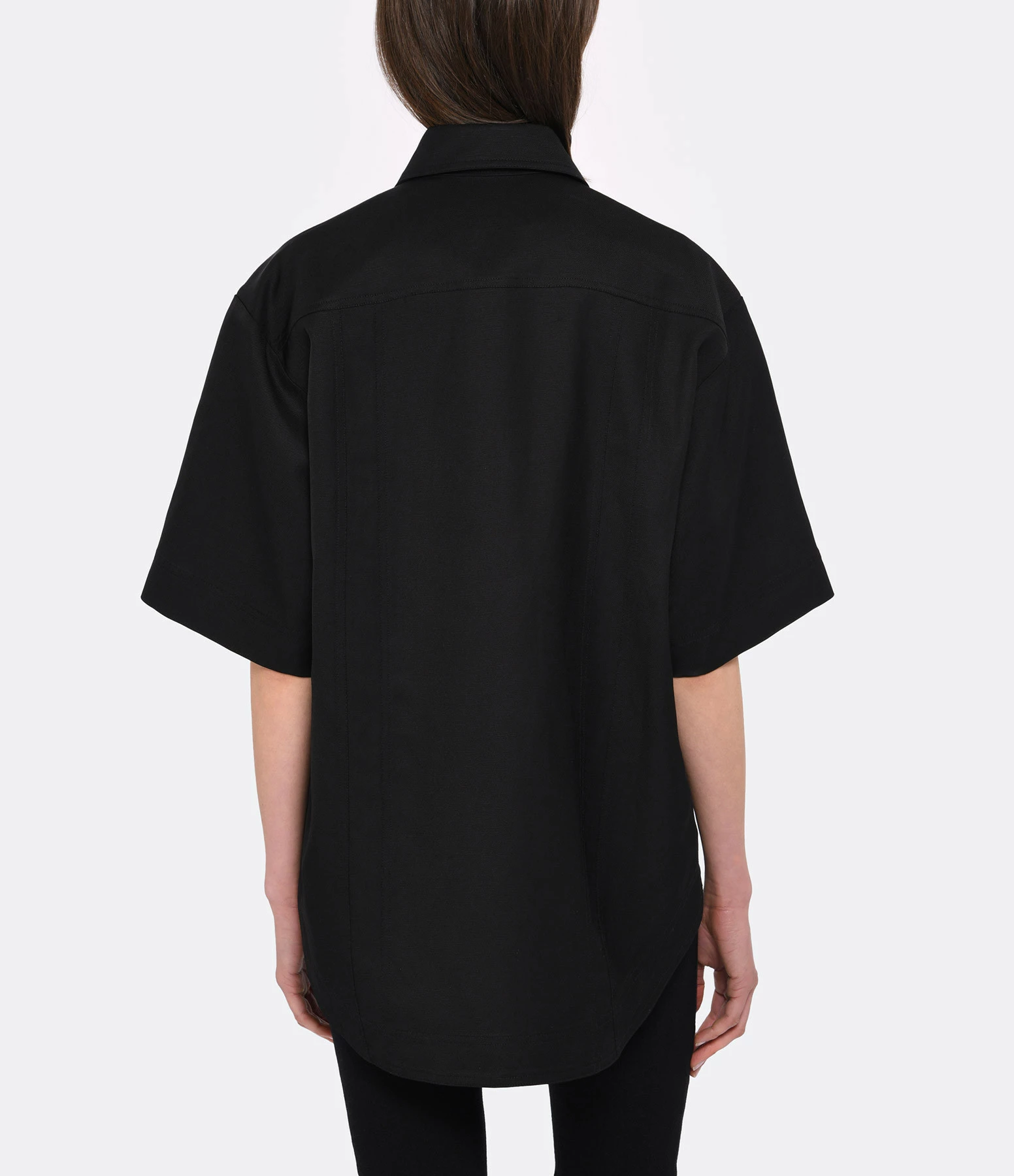 LOULOU STUDIO Chemise Manches Courtes Moheli Noir – Image 4