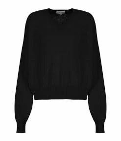 LOULOU STUDIO Pull Col V Cachemire Noir
