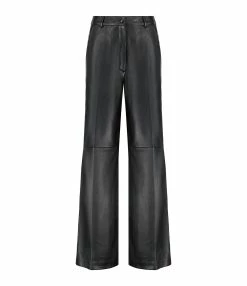 LOULOU STUDIO Pantalon Noro Large Cuir Noir