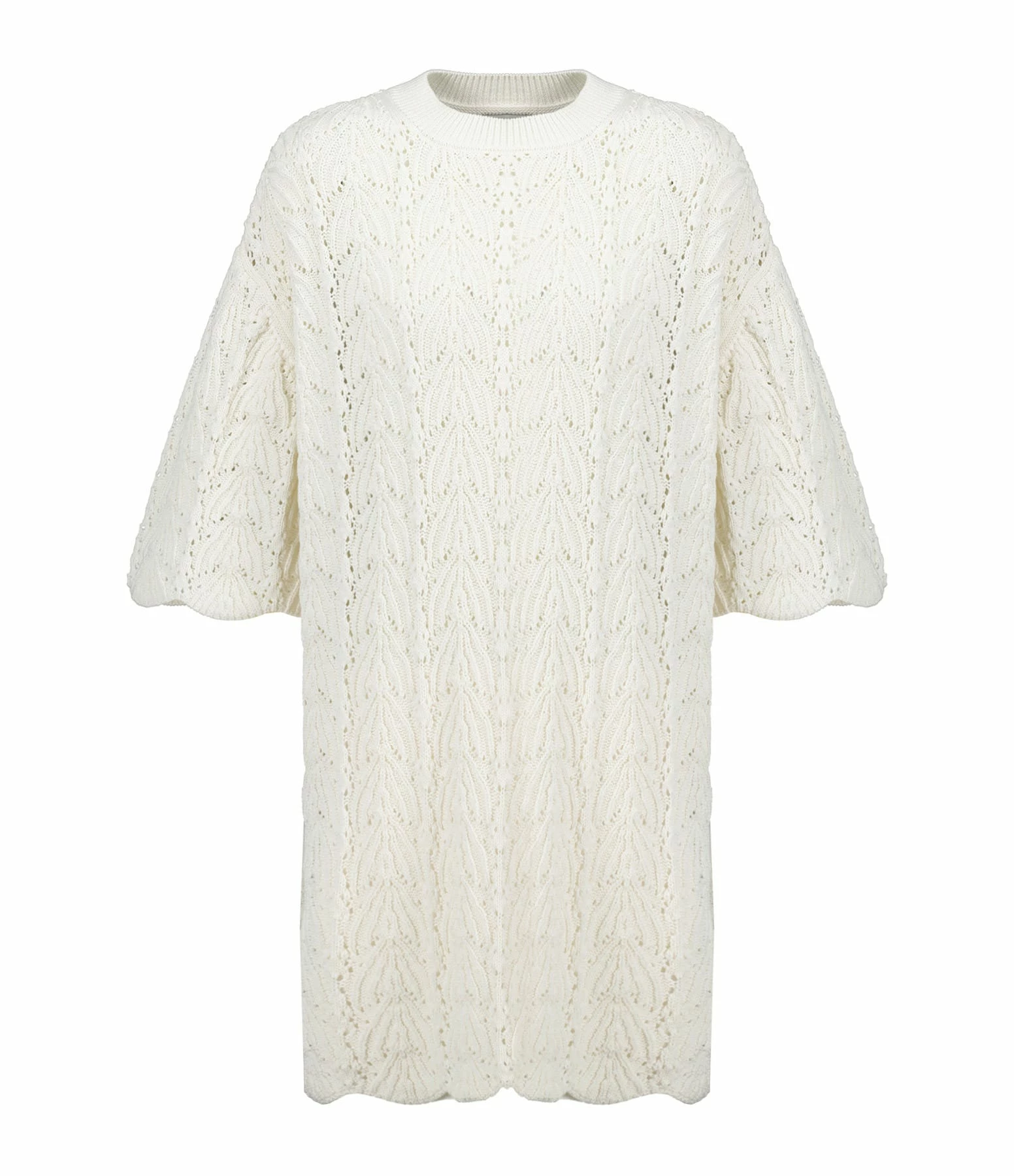 LOULOU STUDIO Robe Crochet Anjo Coton Ivoire