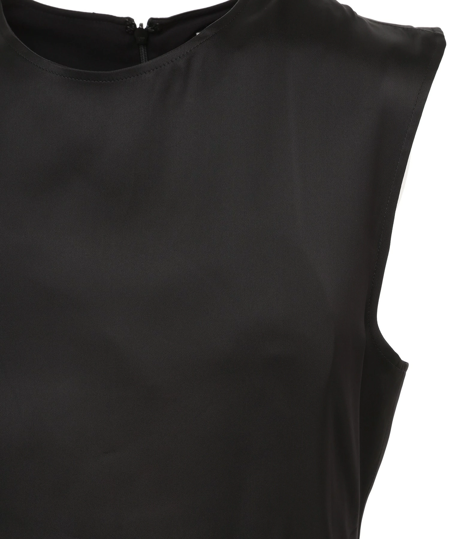 LOULOU STUDIO Robe Sans Manches Copan Satin Noir 4 LOULOU STUDIO Robe Sans Manches Copan Satin Noir – Image 2
