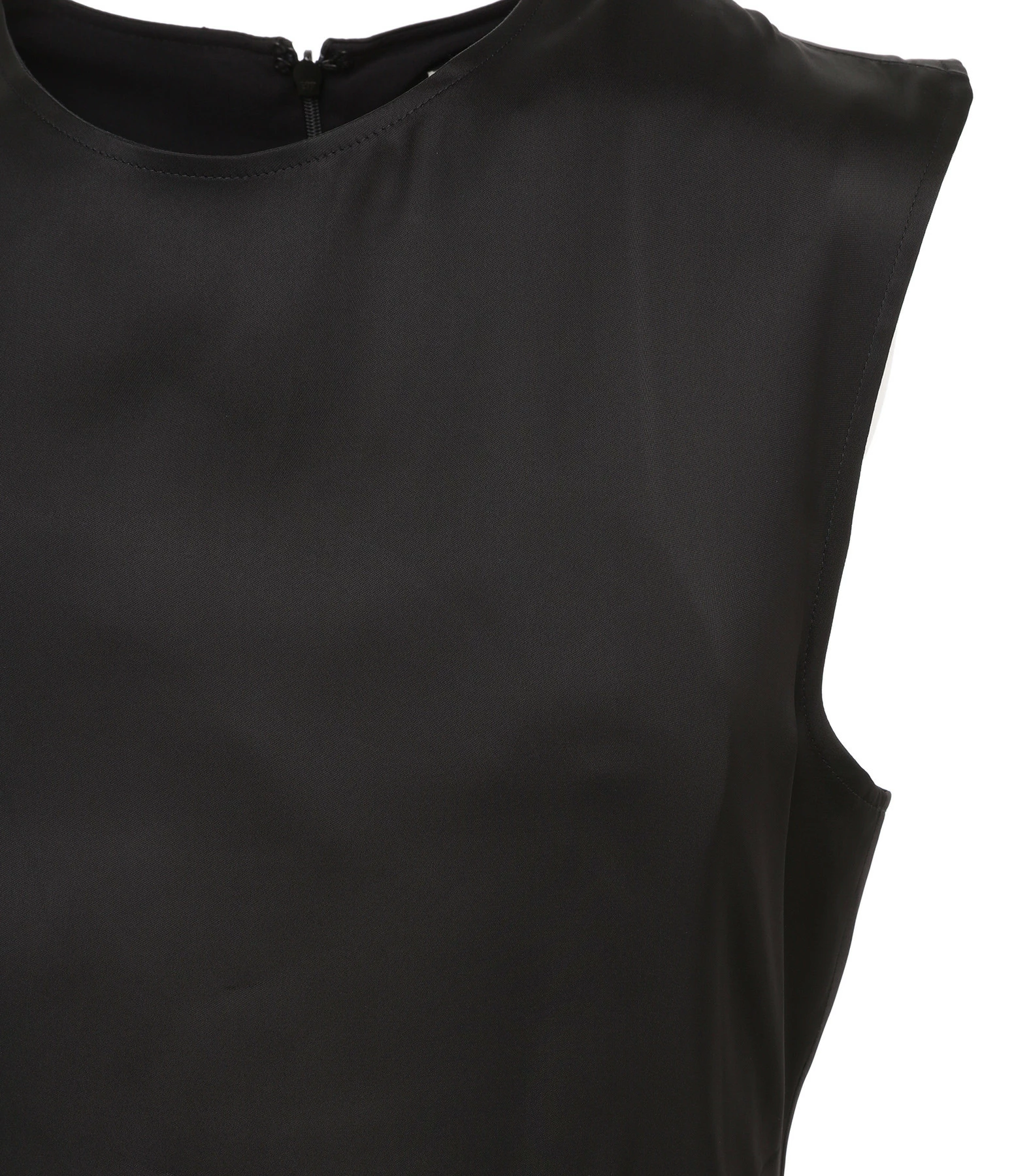 LOULOU STUDIO Robe Sans Manches Copan Satin Noir – Image 2