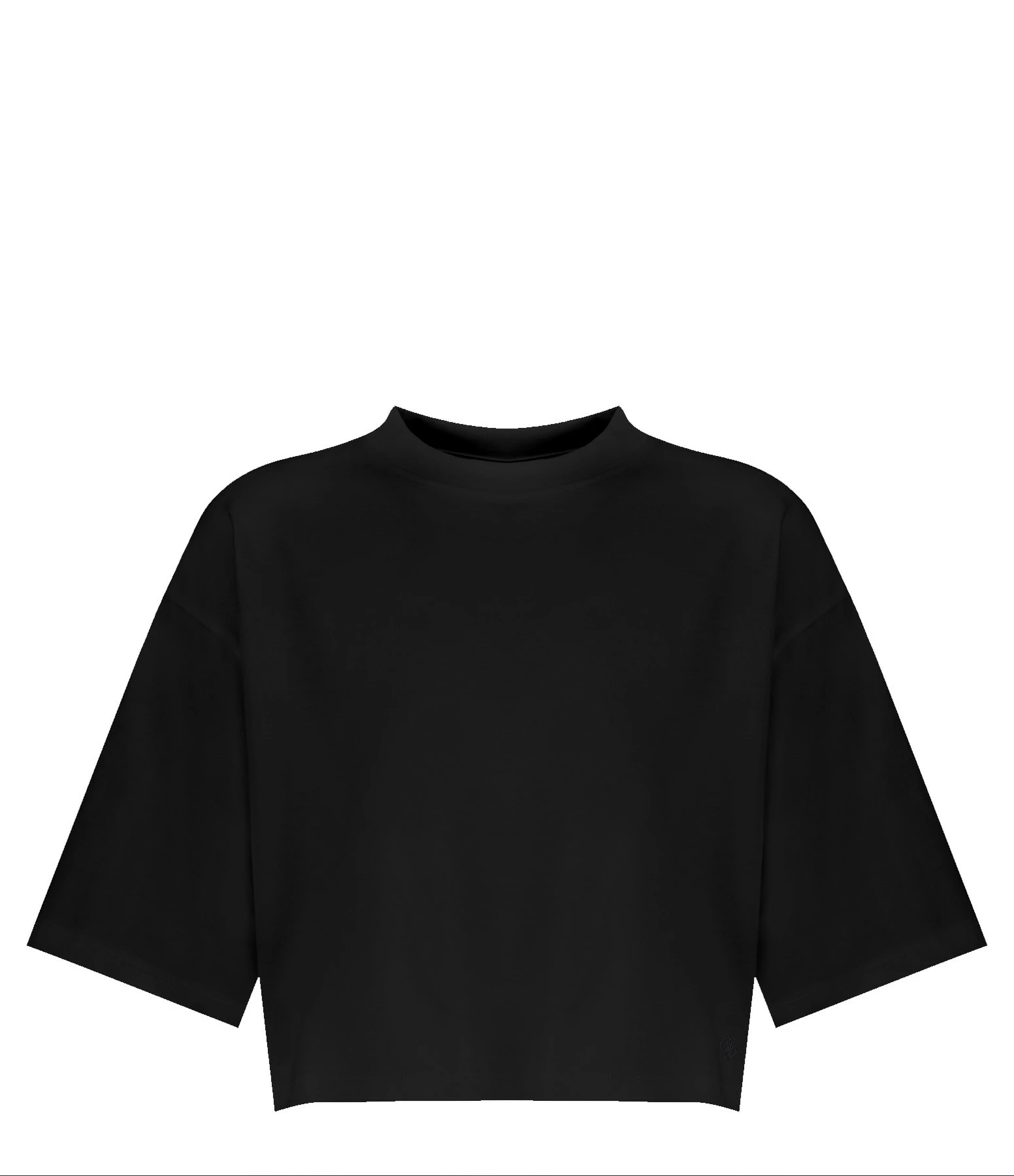 LOULOU STUDIO Tee-shirt Court Gupo Coton Noir