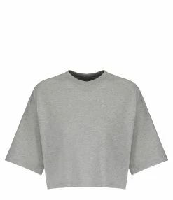 LOULOU STUDIO Tee-shirt Court Gupo Coton Gris