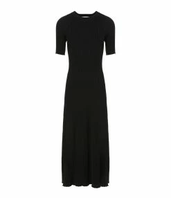 LOULOU STUDIO Robe Longue Maille Seron Soie Noir