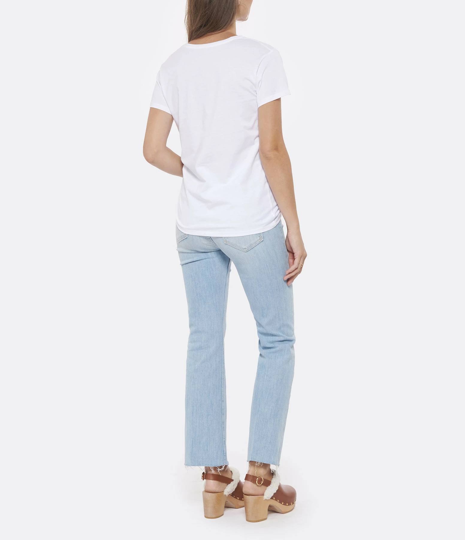 Tee-shirt Lulli Marseille Col V Coton Bio Blanc, Collaboration Jeanne Vouland X Lulli – Image 4