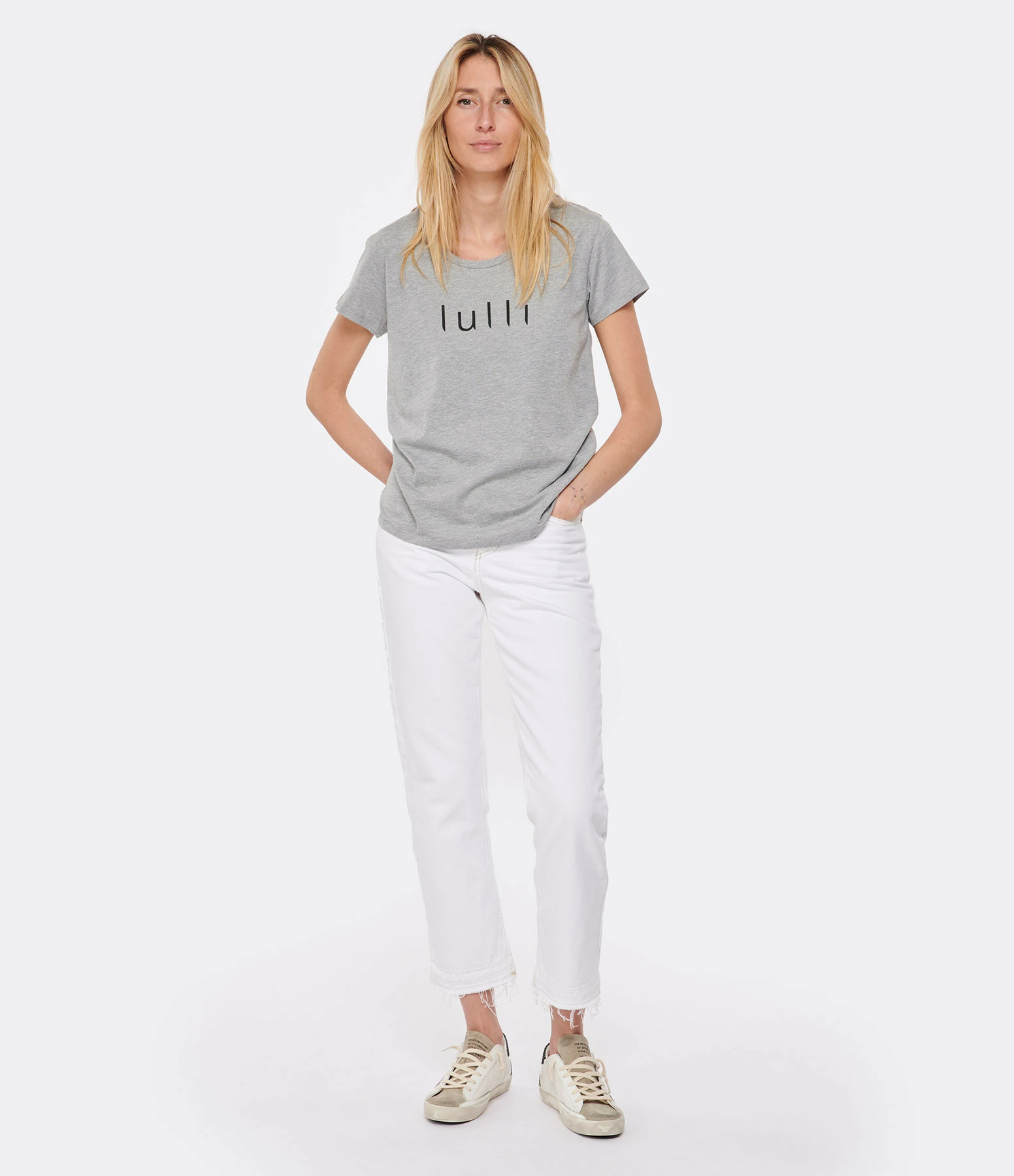 Tee-shirt Lulli Col Rond Coton Gris – Image 4