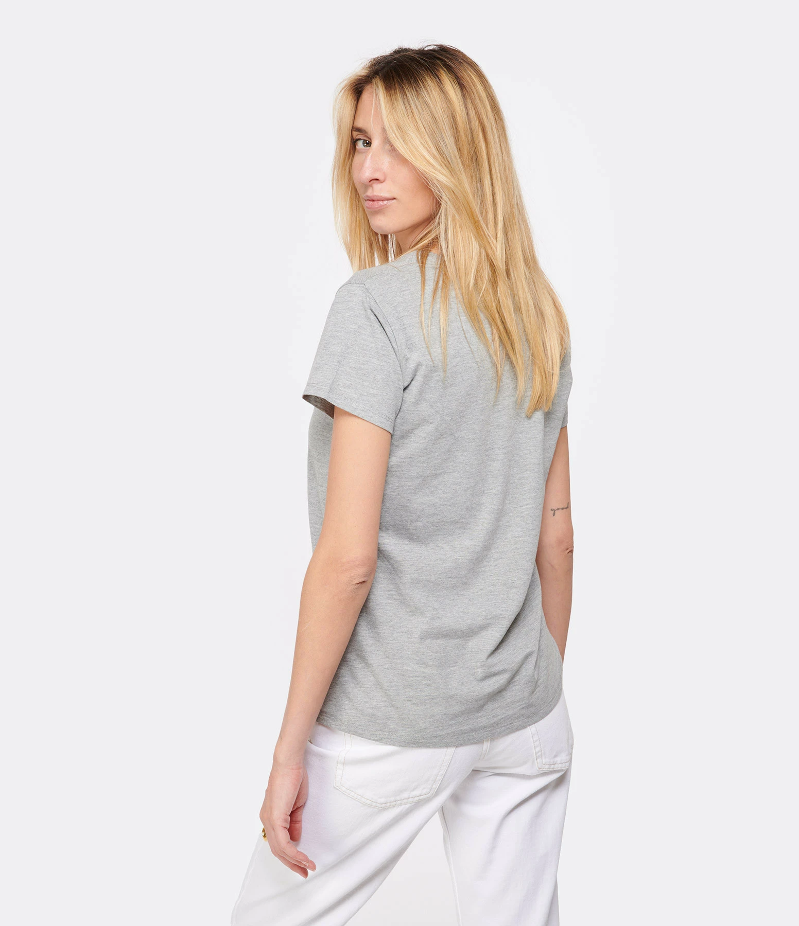 Tee-shirt Lulli Col Rond Coton Gris – Image 5