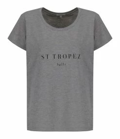 Tee-shirt Lulli St-Tropez Col Rond Coton Gris, Collaboration Jeanne Vouland X Lulli