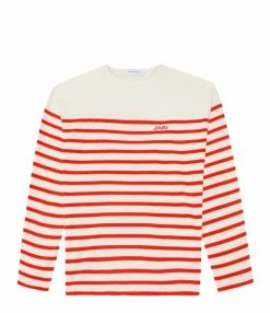 Maison Labiche Tee-shirt Cool Sailor Amore Coton Biologique Rouge Ivoire