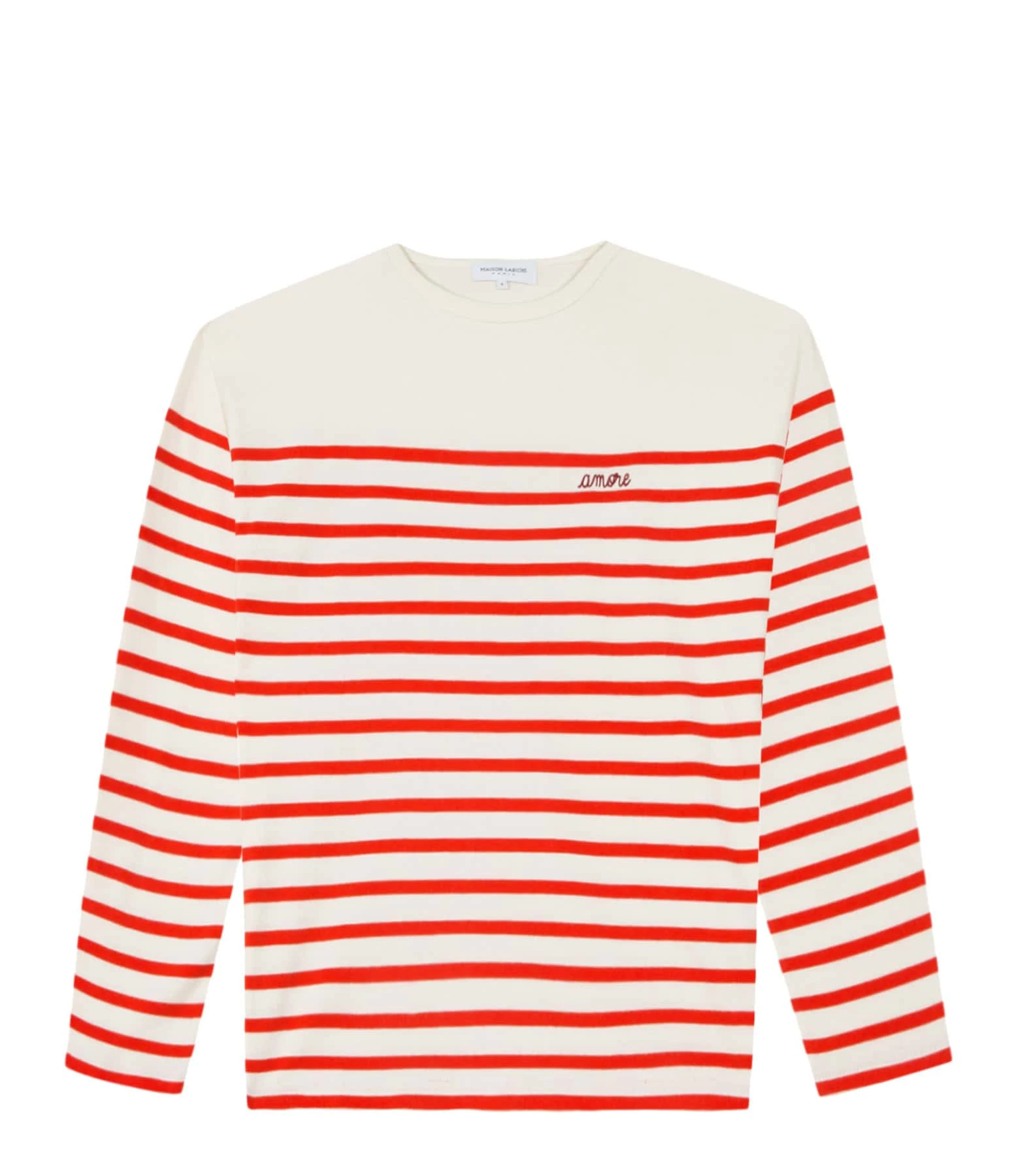 Maison Labiche Tee-shirt Cool Sailor Amore Coton Biologique Rouge Ivoire