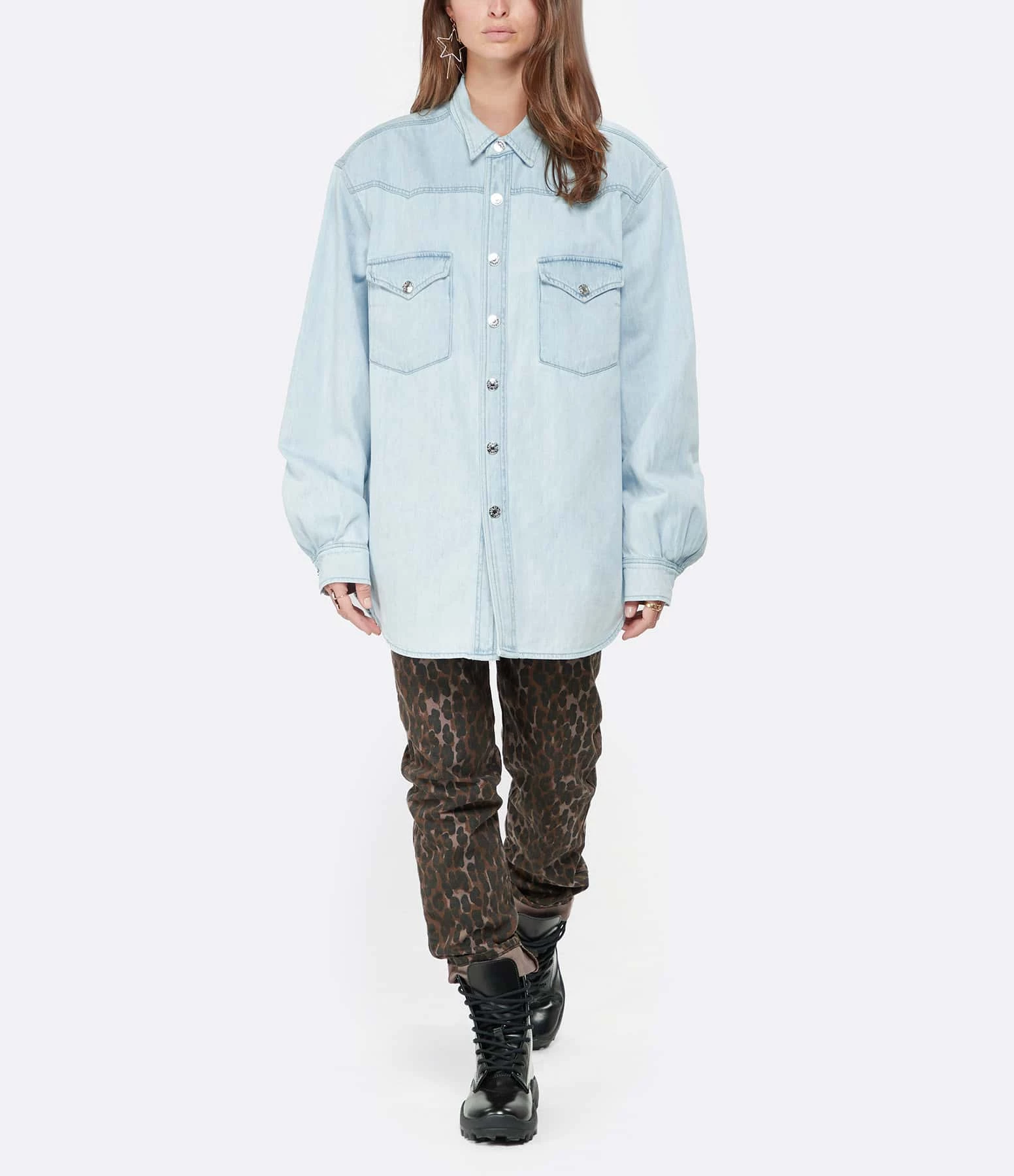 MADE IN TOMBOY Chemise Round Bleu Clair – Image 5