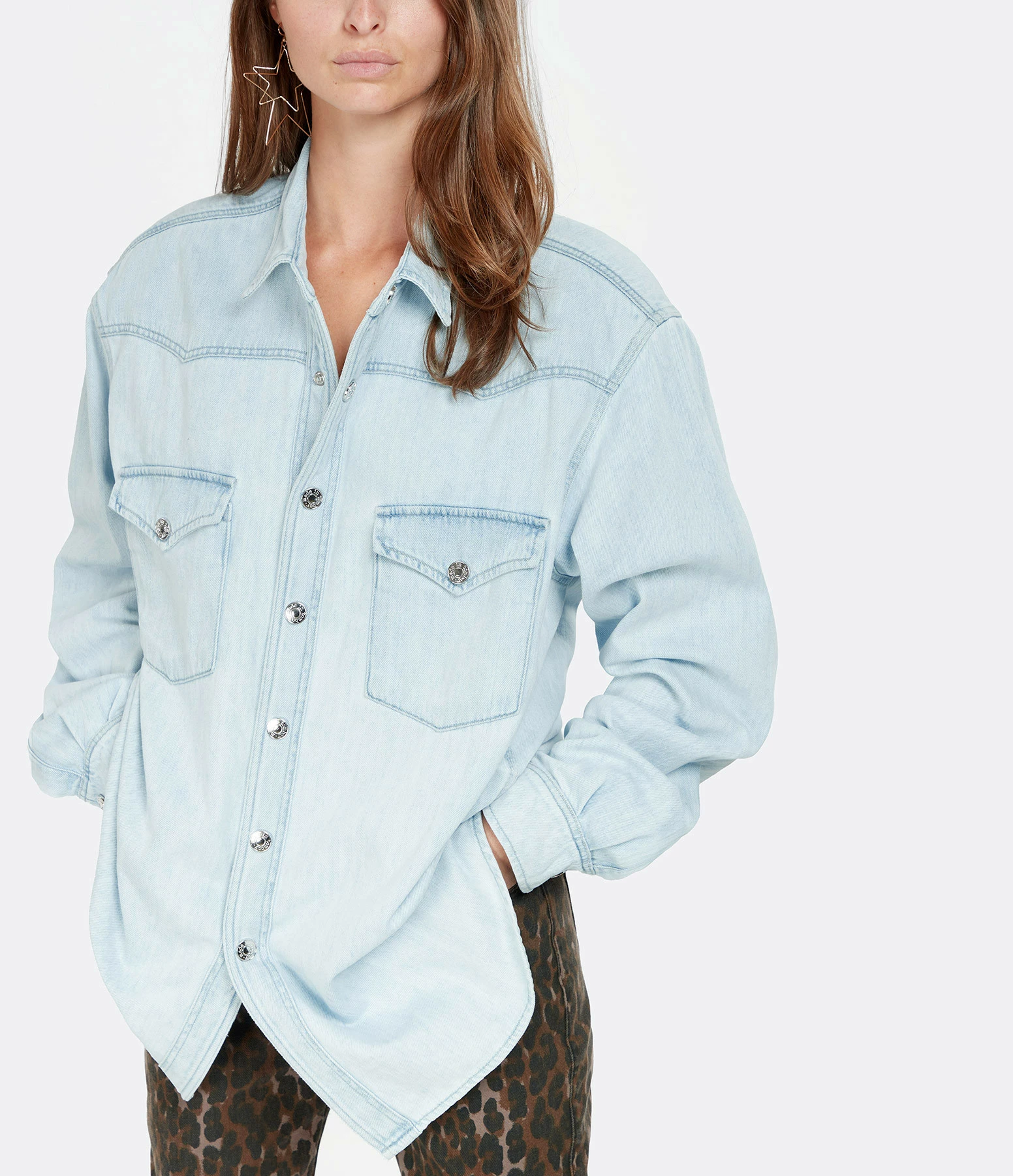 MADE IN TOMBOY Chemise Round Bleu Clair – Image 3