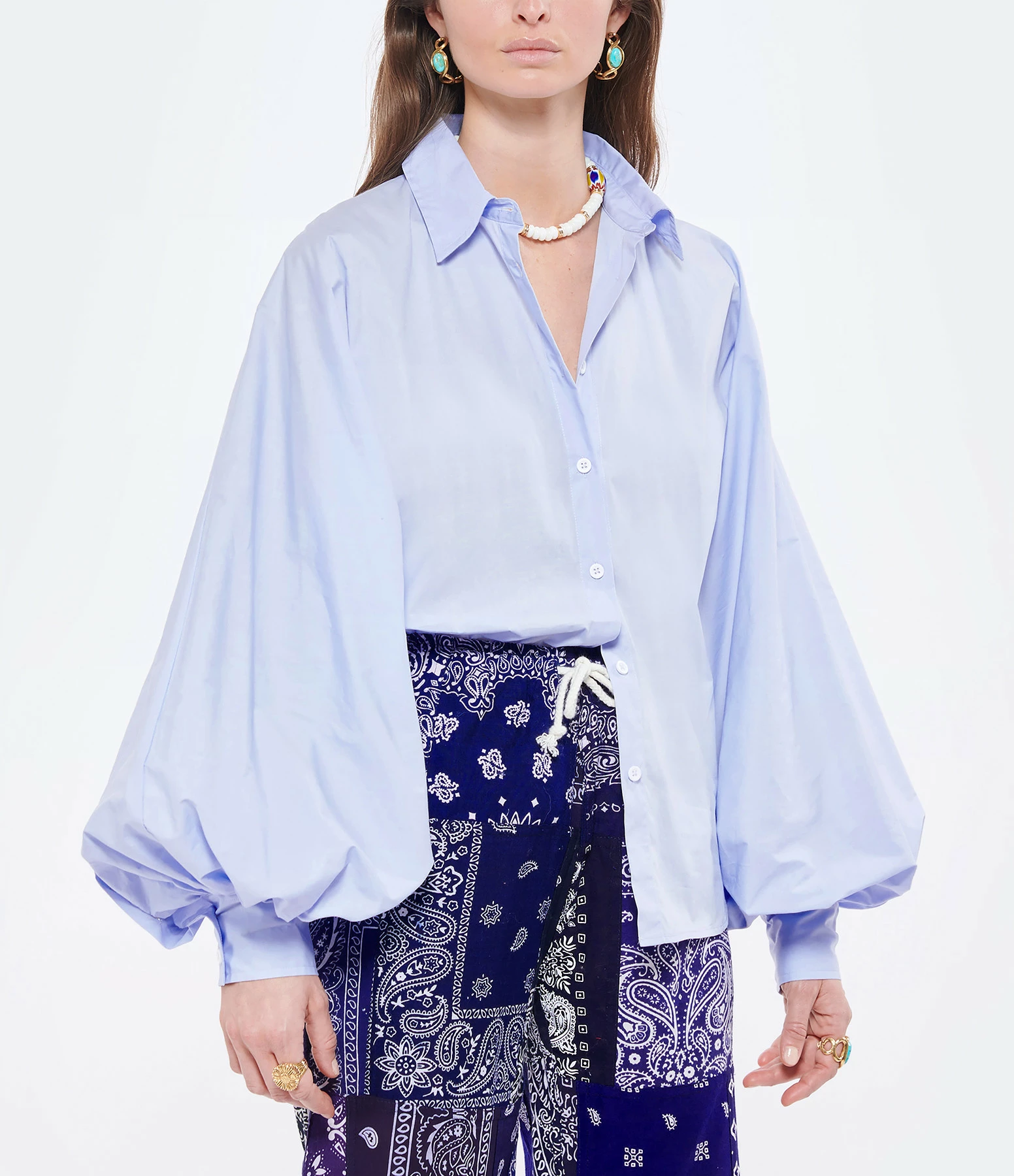 MADE IN TOMBOY Chemise Claire Coton Popeline Bleu – Image 2