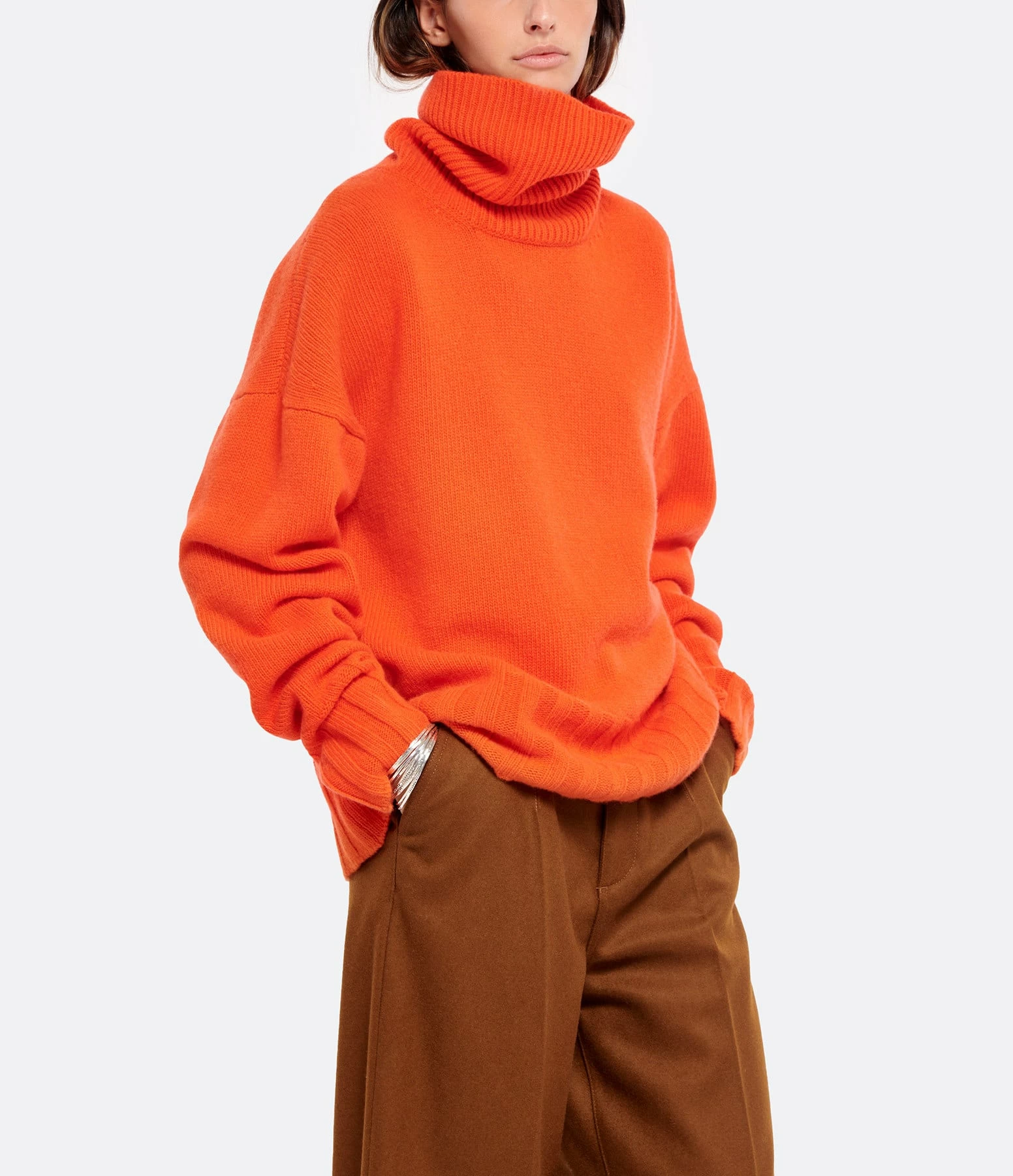MADE IN TOMBOY Pull Ely Col Roulé Laine Orange – Image 3