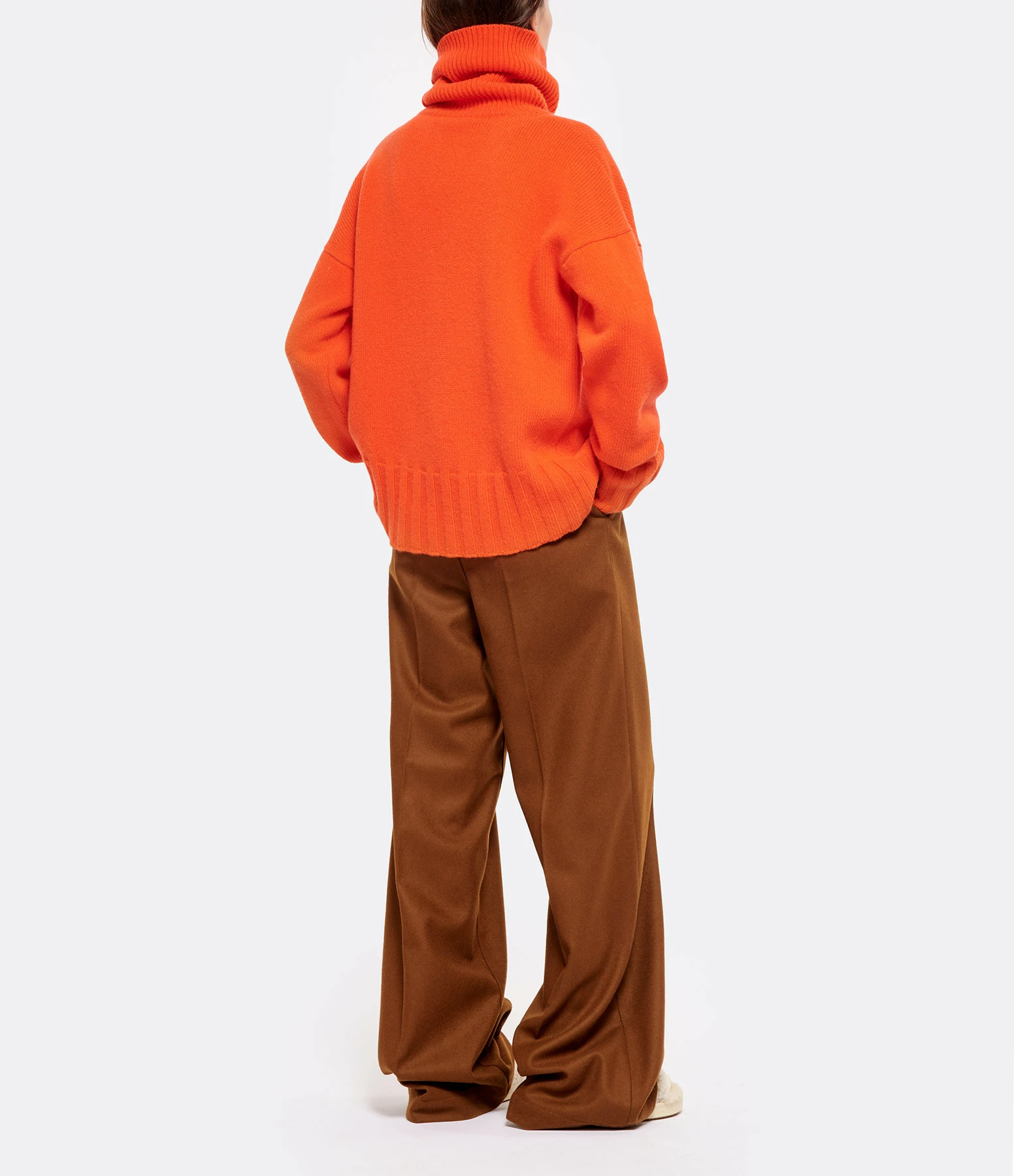 MADE IN TOMBOY Pull Ely Col Roulé Laine Orange – Image 5