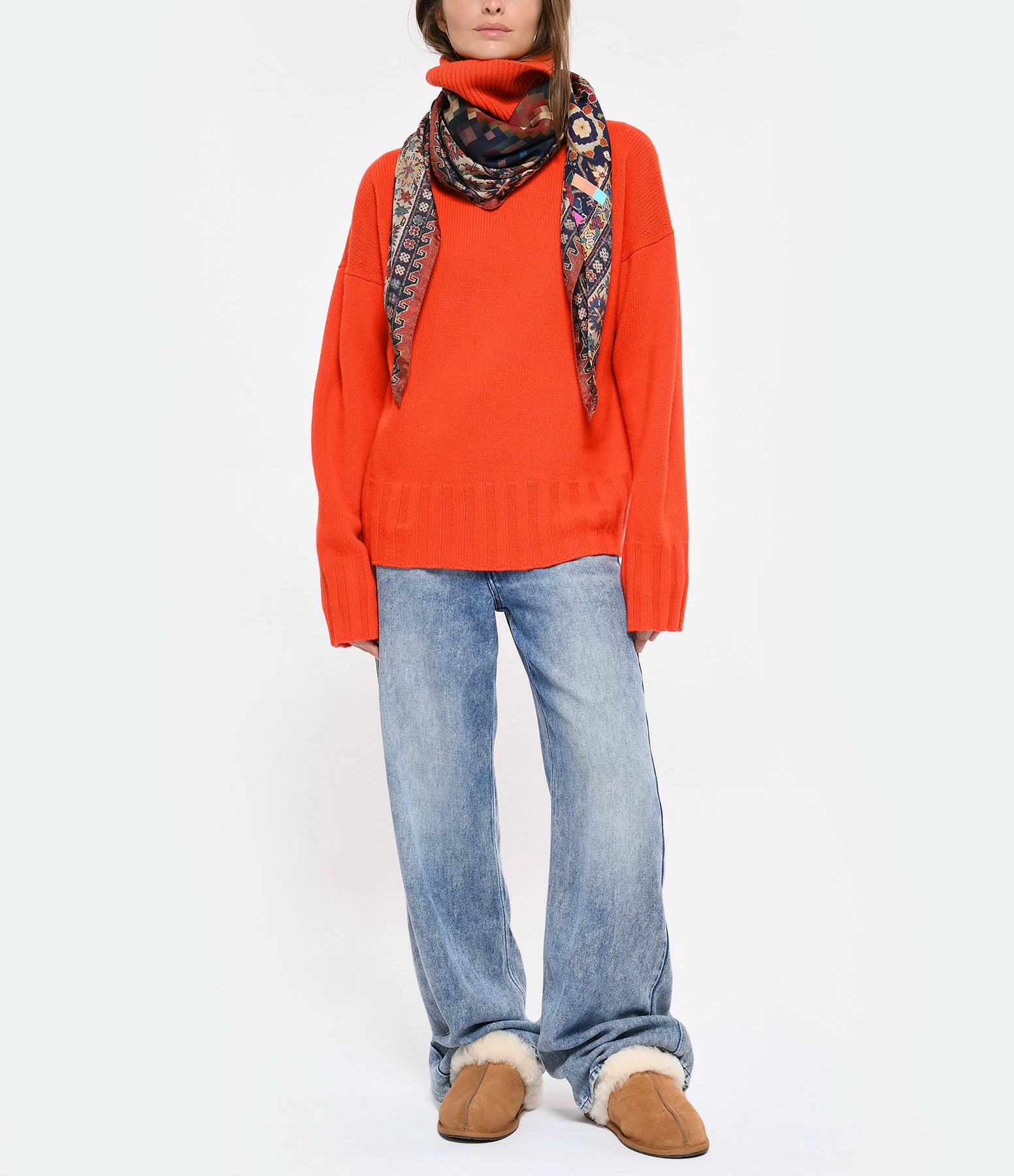 MADE IN TOMBOY Pull Ely Col Roulé Laine Orange – Image 7