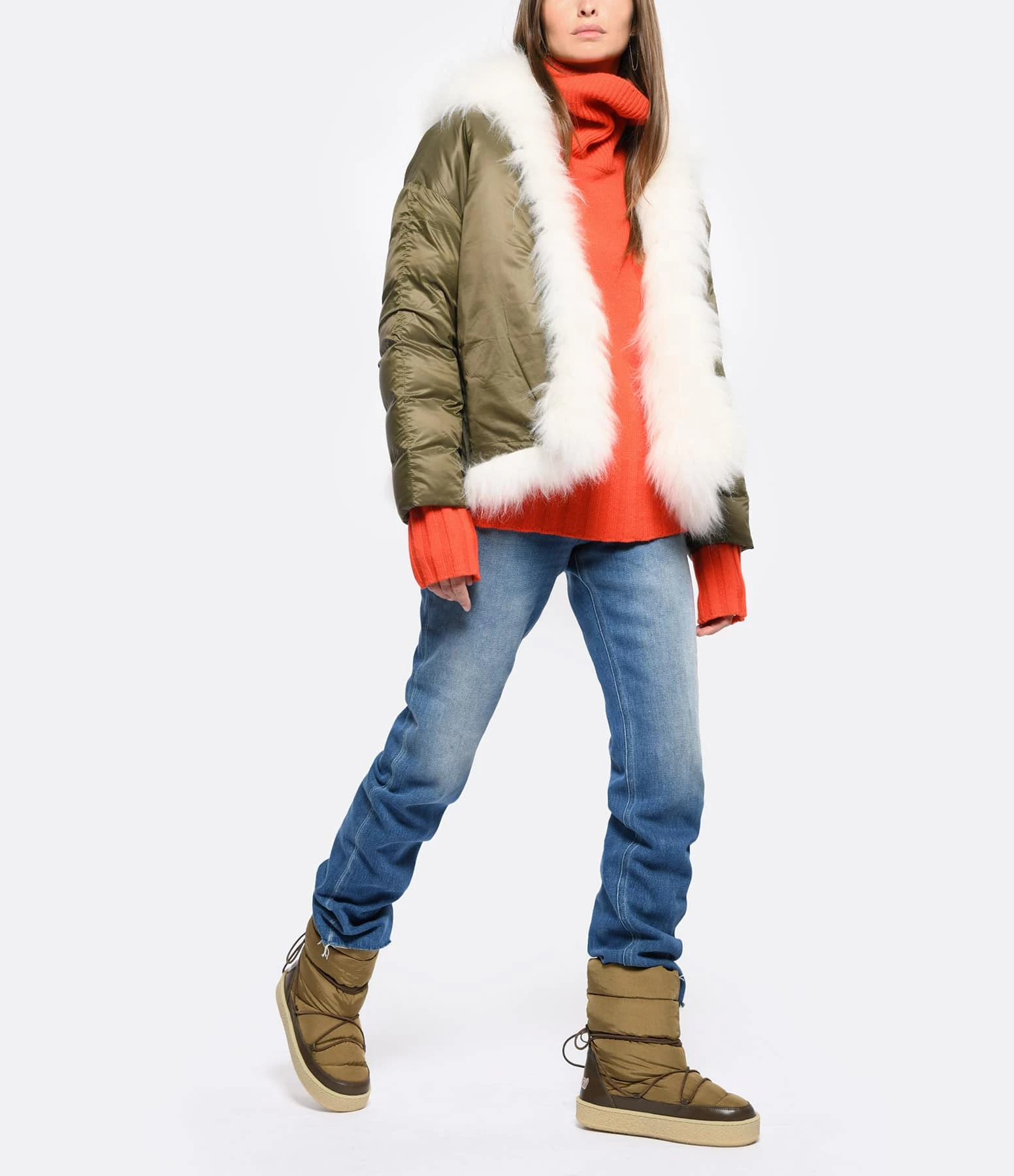 MADE IN TOMBOY Pull Ely Col Roulé Laine Orange – Image 8