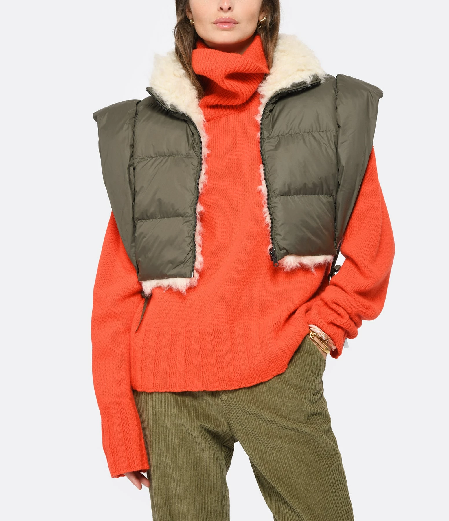 MADE IN TOMBOY Pull Ely Col Roulé Laine Orange – Image 10