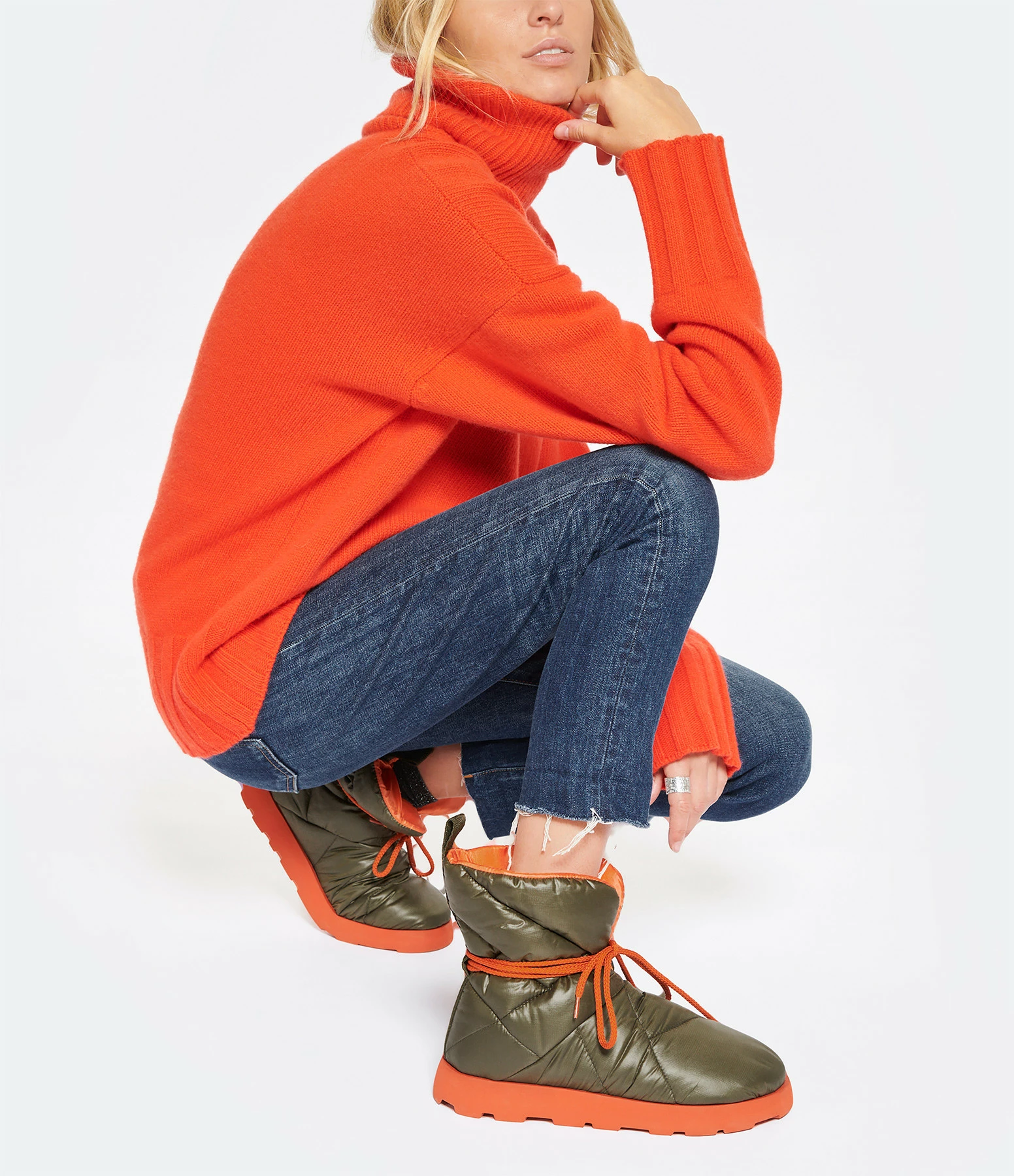 MADE IN TOMBOY Pull Ely Col Roulé Laine Orange – Image 6