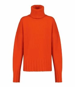 MADE IN TOMBOY Pull Ely Col Roulé Laine Orange