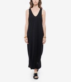 MAEVY MOUVEMENT LIBRE Robe Col V Lisa Bambou Noir 8 MAEVY MOUVEMENT LIBRE Robe Col V Lisa Bambou Noir -Boutique de vente ZIMMERMANN maevy look20220408 374 1