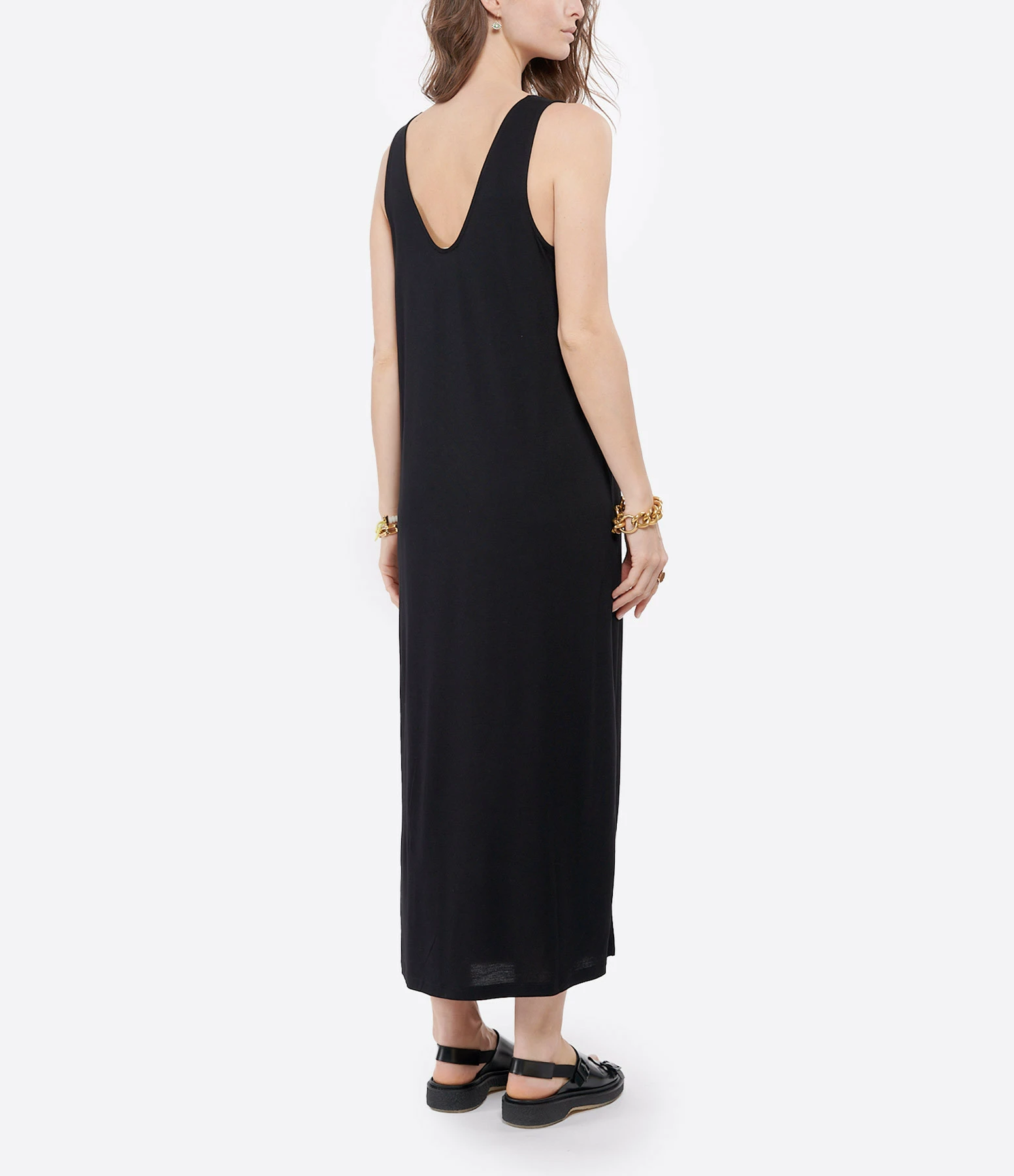 MAEVY MOUVEMENT LIBRE Robe Col V Lisa Bambou Noir 6 MAEVY MOUVEMENT LIBRE Robe Col V Lisa Bambou Noir – Image 4