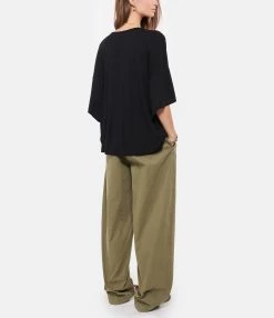 MAEVY MOUVEMENT LIBRE Top Col V Marie Bambou Noir 11 MAEVY MOUVEMENT LIBRE Top Col V Marie Bambou Noir -Boutique de vente ZIMMERMANN maevy look20220419 110 1