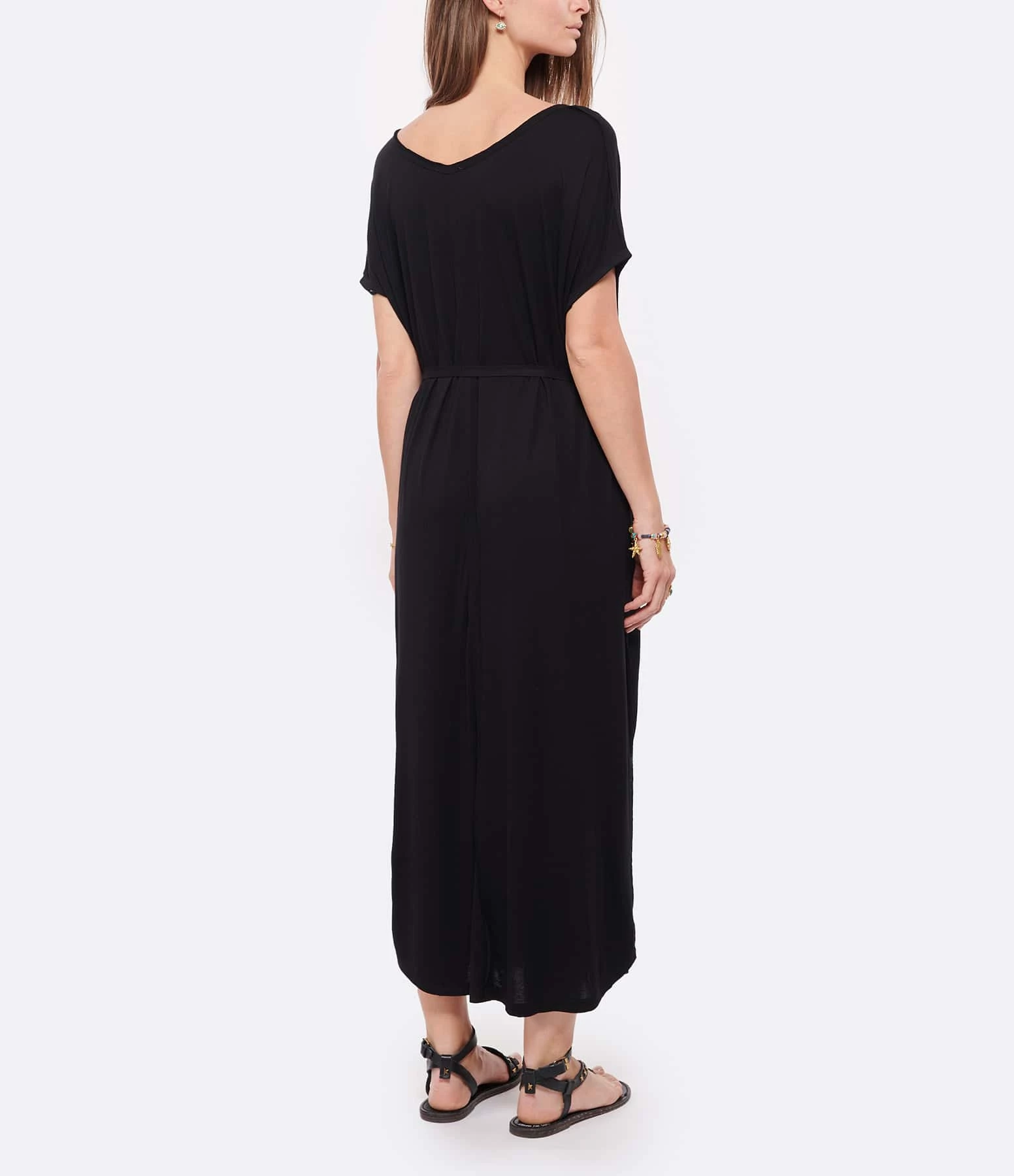 MAEVY MOUVEMENT LIBRE Robe Ceinturée Margo Bambou Noir – Image 4