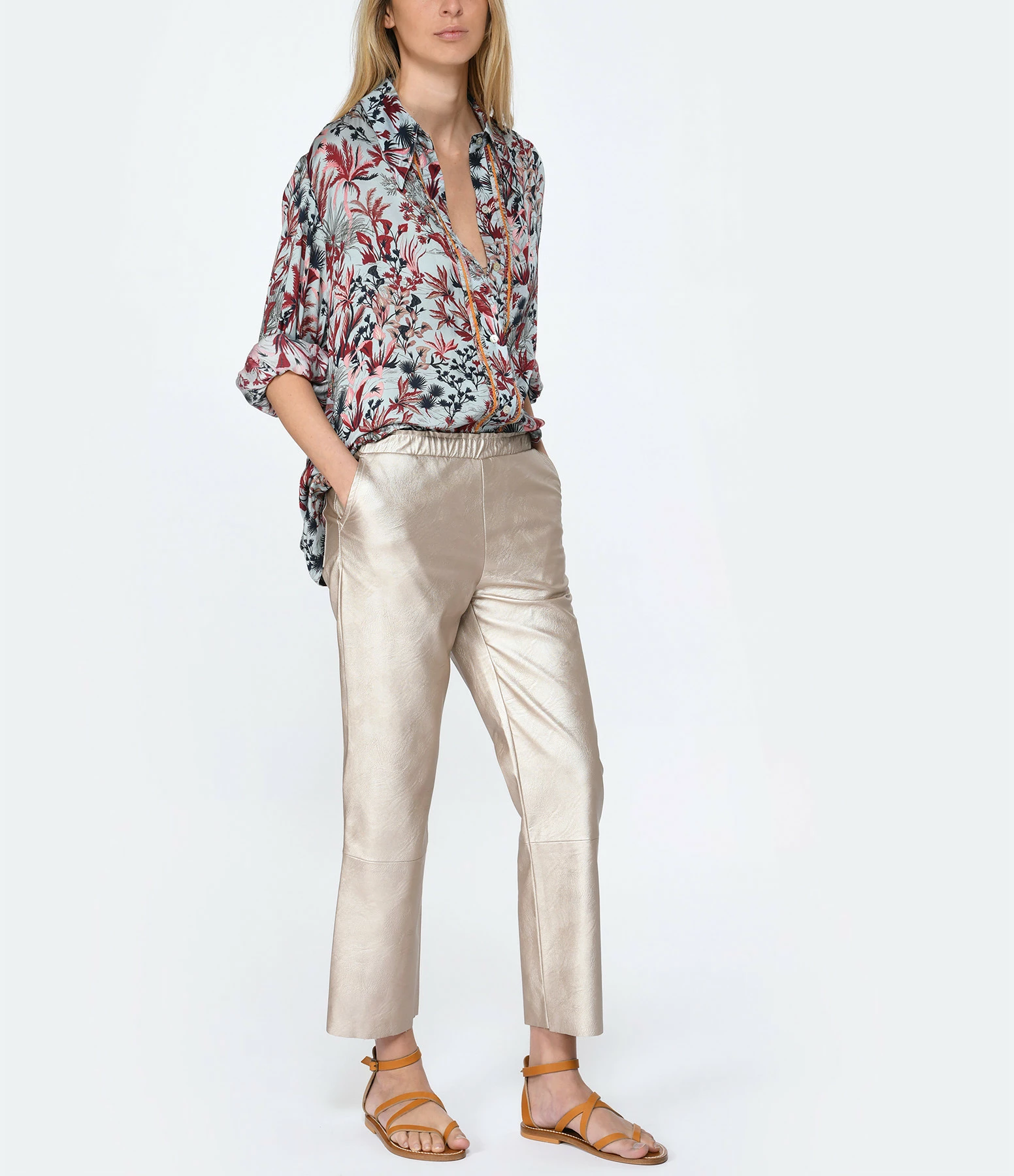 MAEVY MOUVEMENT LIBRE Pantalon Pantavegan Cuir Vegan Champagne 5 MAEVY MOUVEMENT LIBRE Pantalon Pantavegan Cuir Vegan Champagne – Image 3