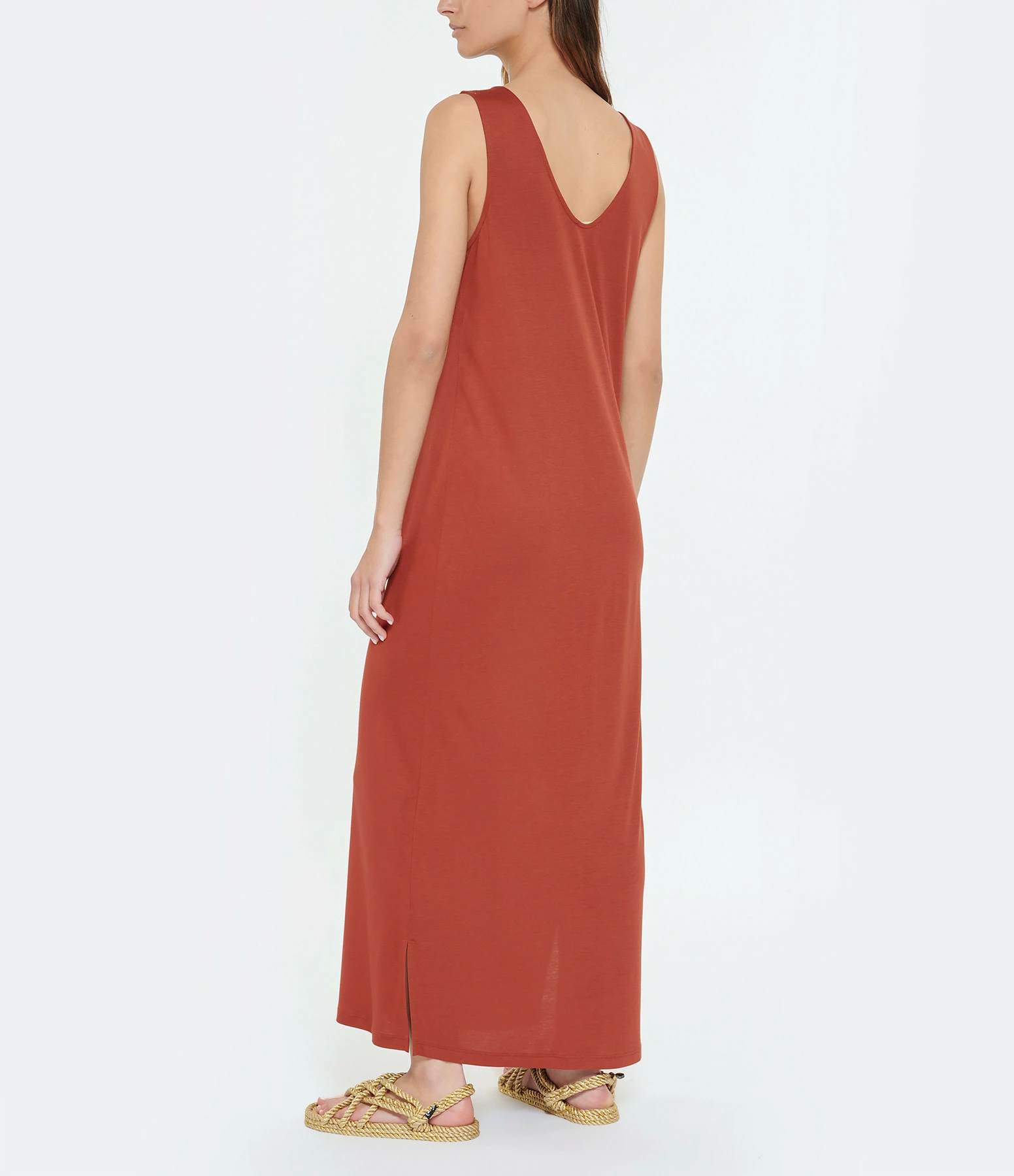 MAEVY MOUVEMENT LIBRE Robe Col V Lisa Bambou Whisky – Image 4