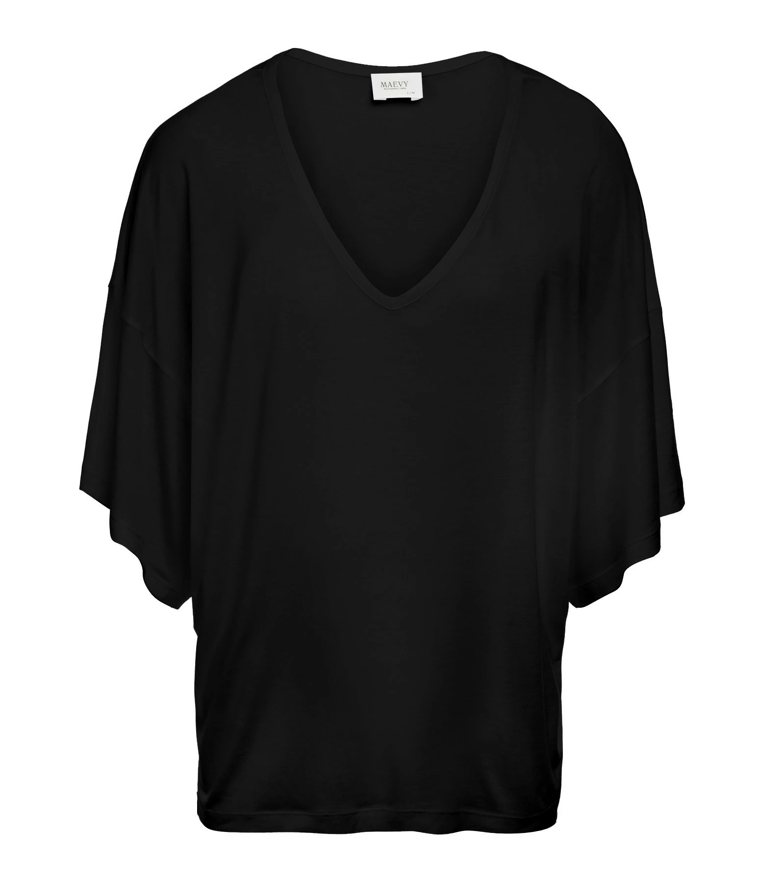 MAEVY MOUVEMENT LIBRE Top Col V Marie Bambou Noir 3 MAEVY MOUVEMENT LIBRE Top Col V Marie Bambou Noir