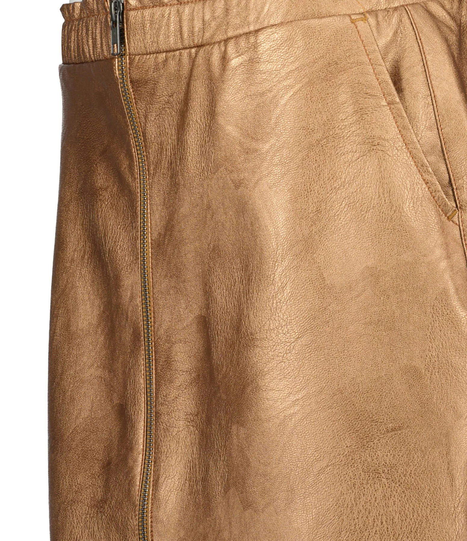 MAEVY MOUVEMENT LIBRE Jupe Vegan Cuir Cuivre – Image 2