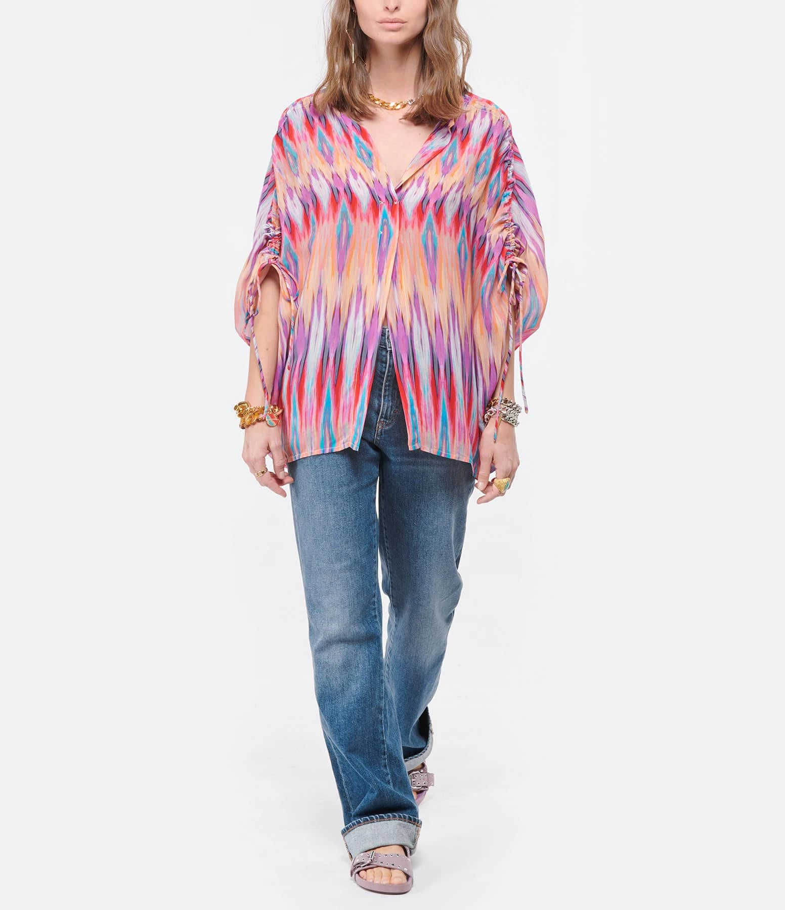 MAISON STANDARDS Jean Flare Blaise Coton Bleu – Image 6