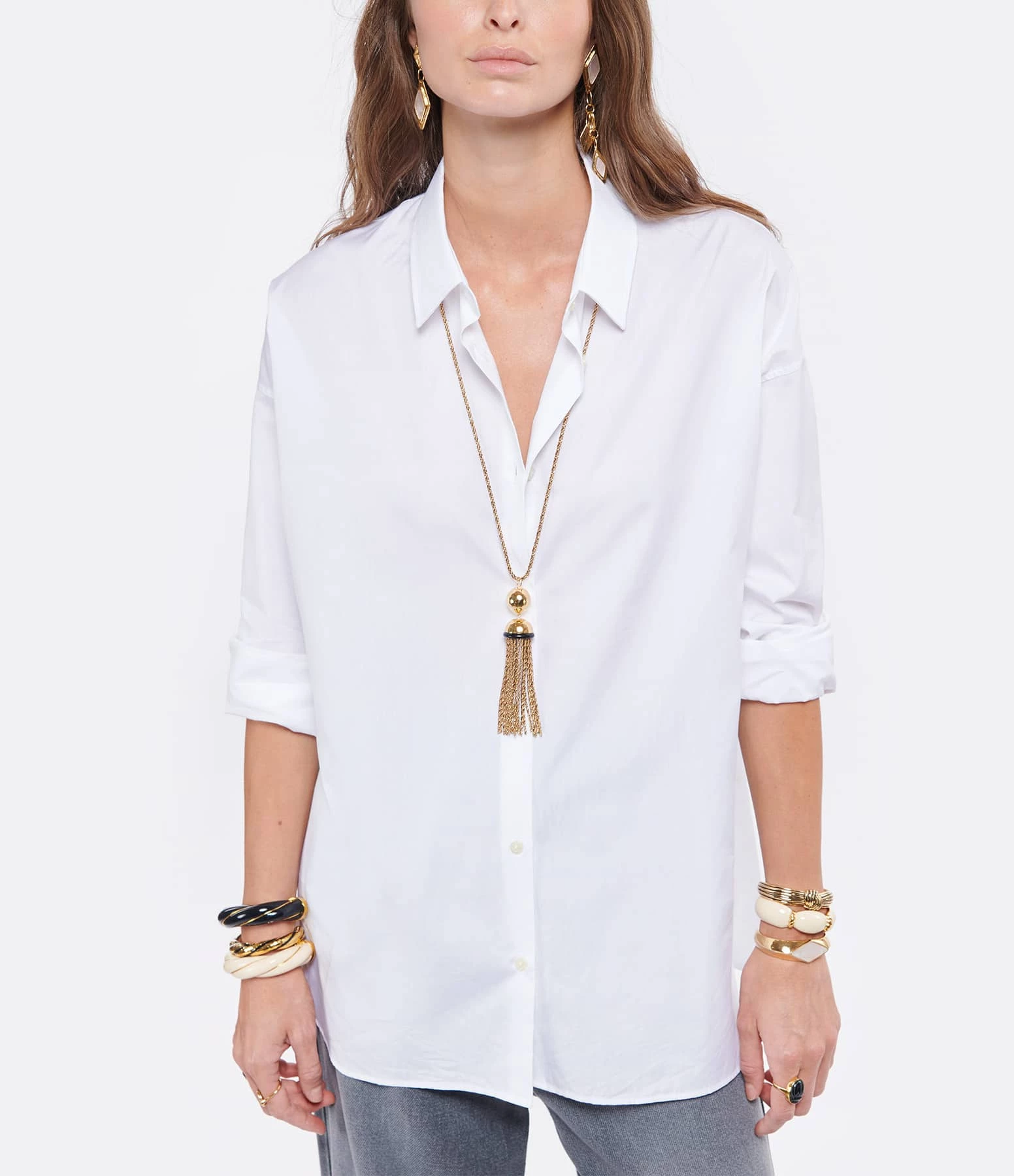 MAISON STANDARDS Chemise Oversize Linda Blanc – Image 3