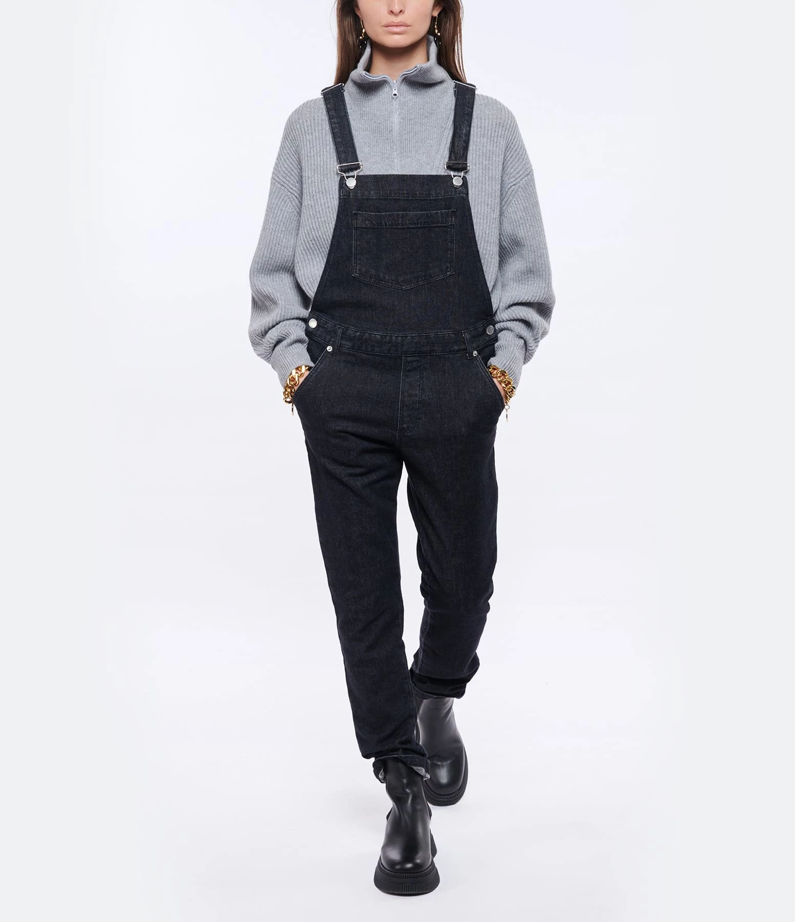 MAISON STANDARDS Salopette Bérénice Denim Noir 5 MAISON STANDARDS Salopette Bérénice Denim Noir – Image 3