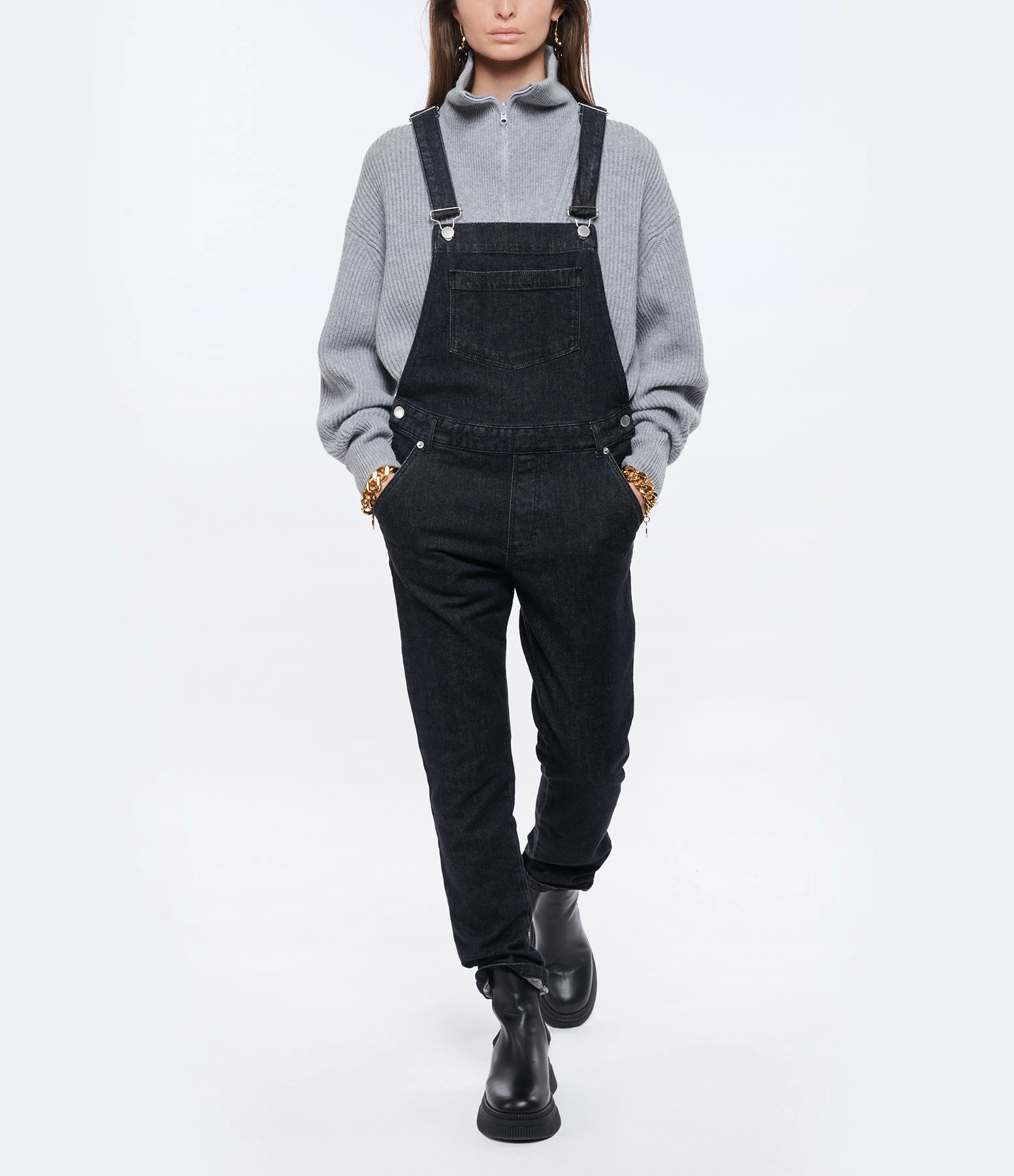 MAISON STANDARDS Salopette Bérénice Denim Noir – Image 3