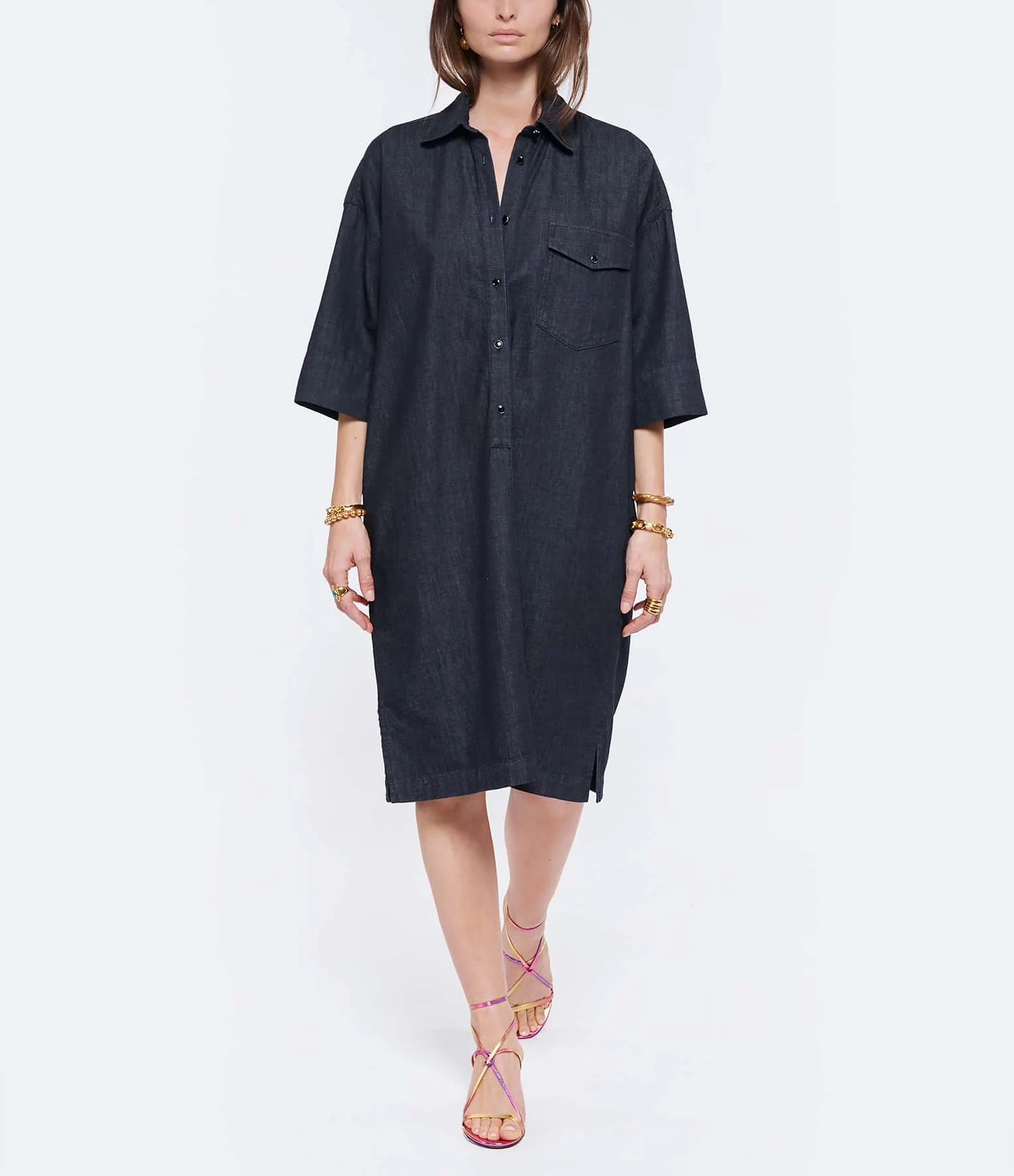 MAISON STANDARDS Robe Barbara Denim Bleu – Image 2