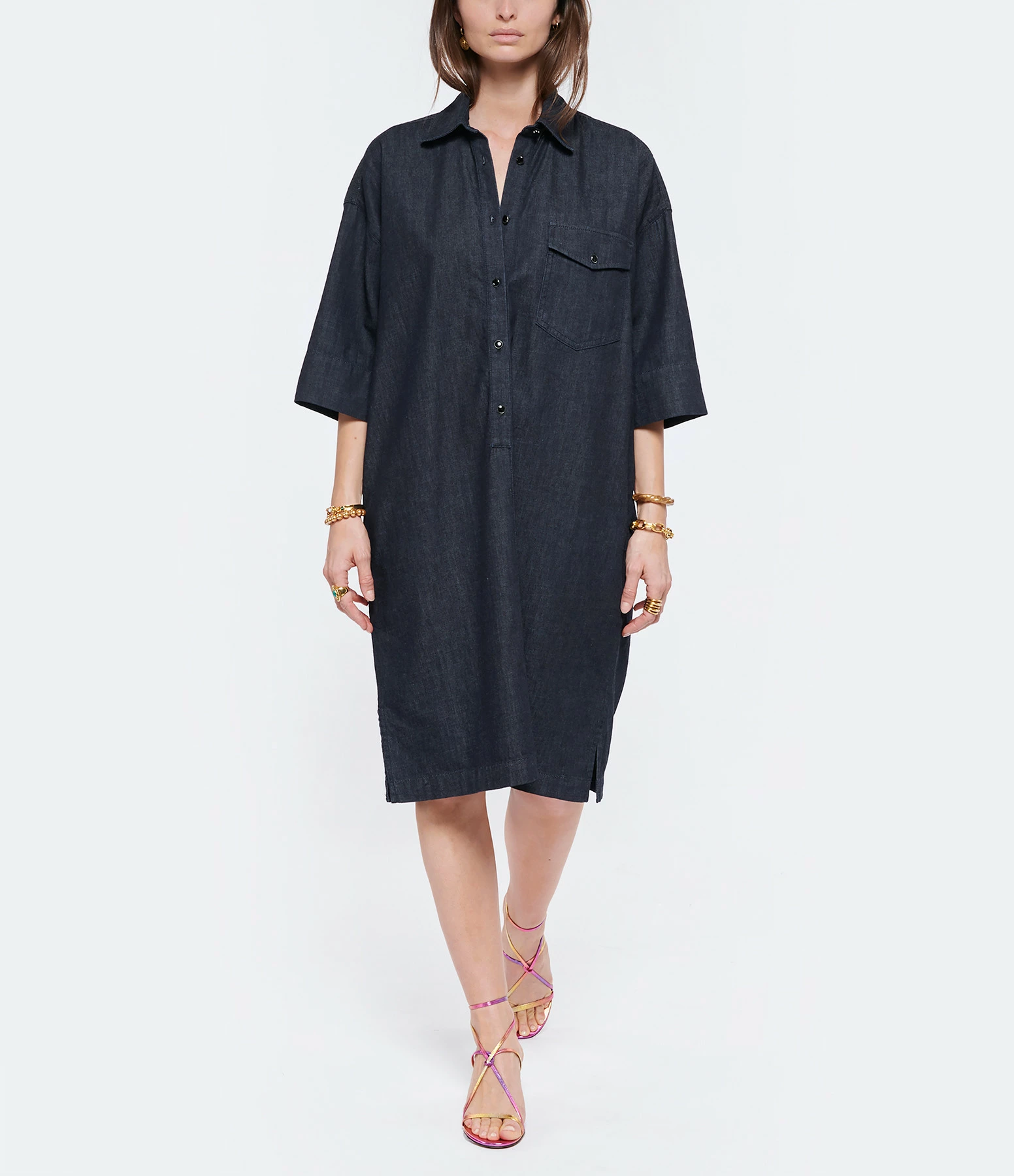 MAISON STANDARDS Robe Barbara Denim Bleu – Image 2