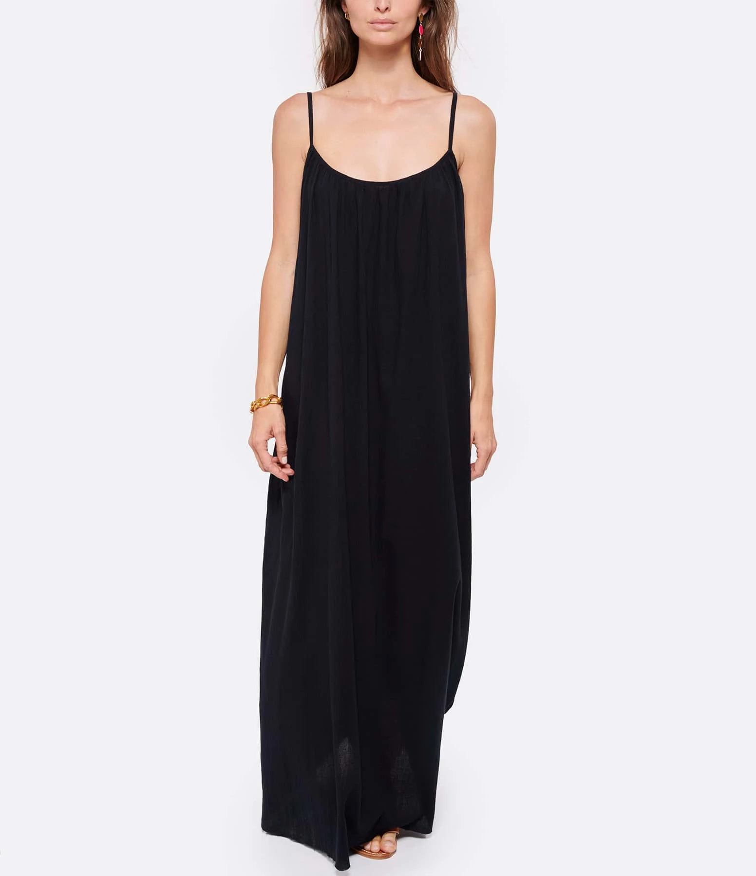 MAISON SAINT JULIEN Robe Palm Coton Noir – Image 3