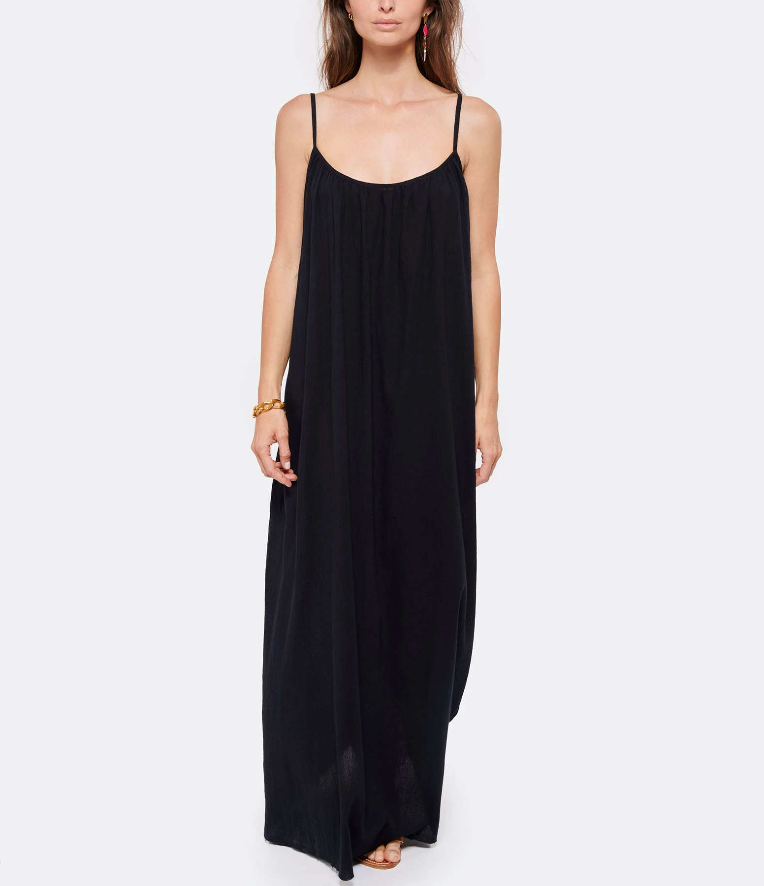 MAISON SAINT JULIEN Robe Palm Coton Noir – Image 3