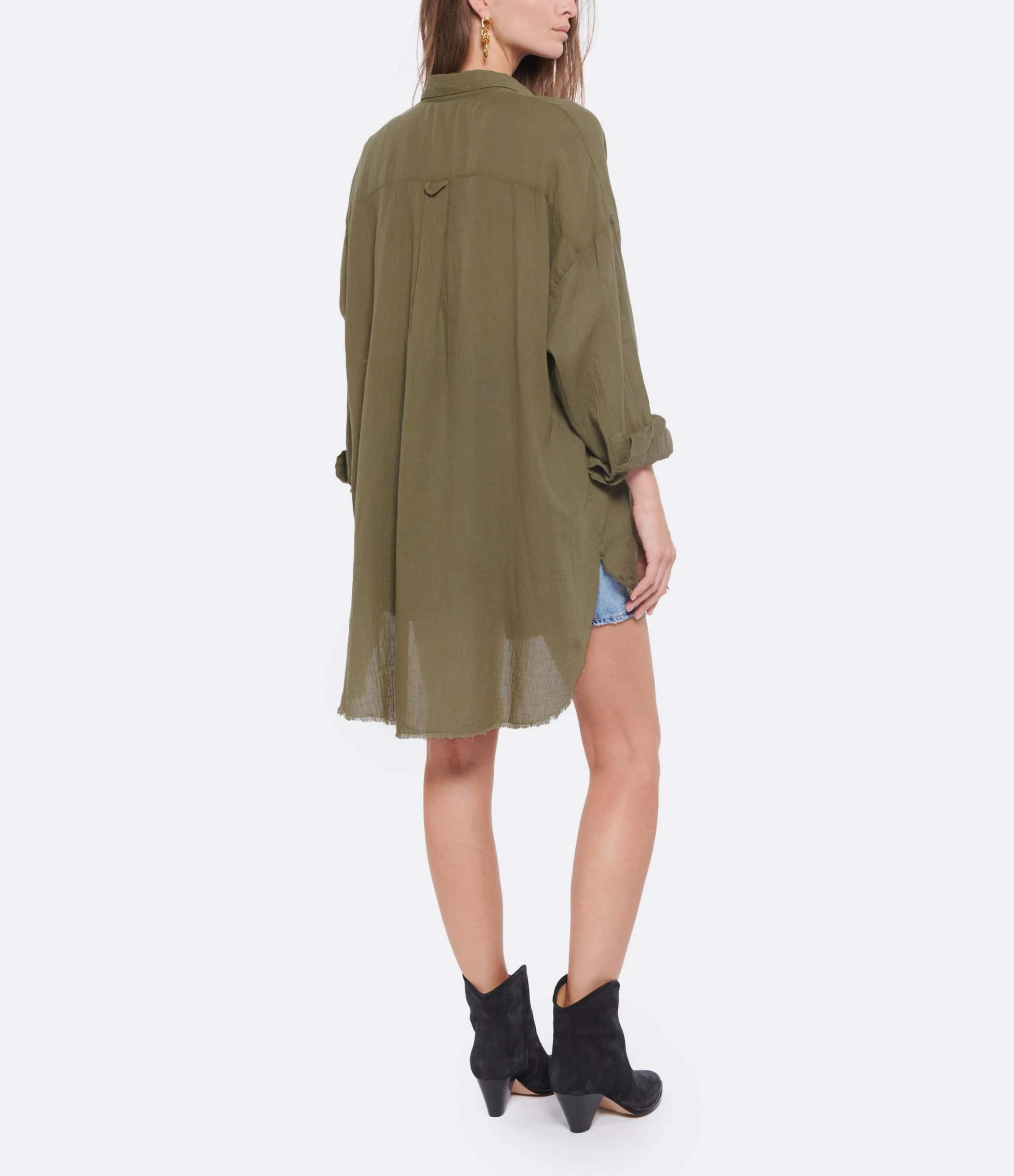 MAISON SAINT JULIEN Robe Mykonos Coton Kaki – Image 3