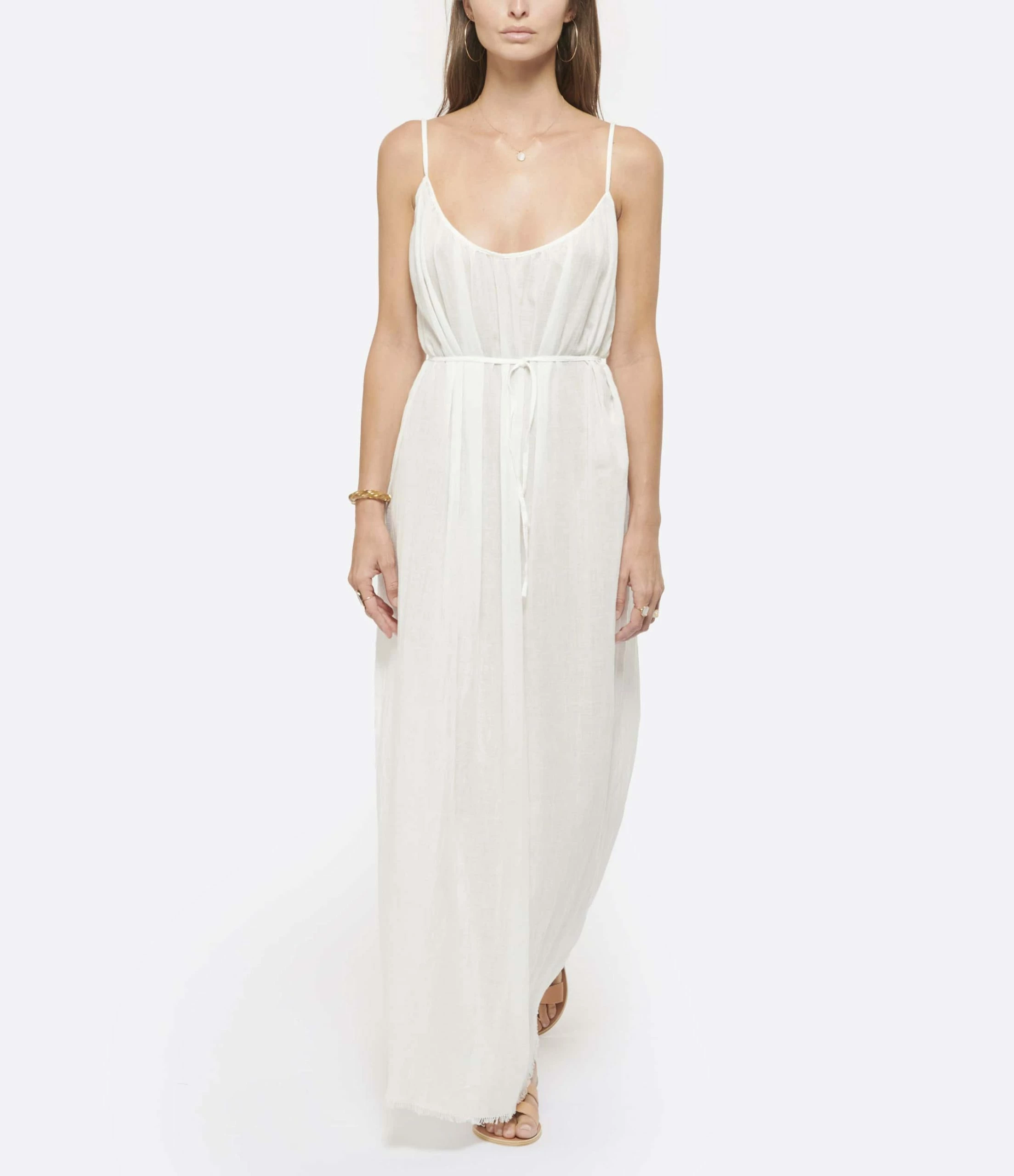 MAISON SAINT JULIEN Robe Palm Coton Blanc – Image 3