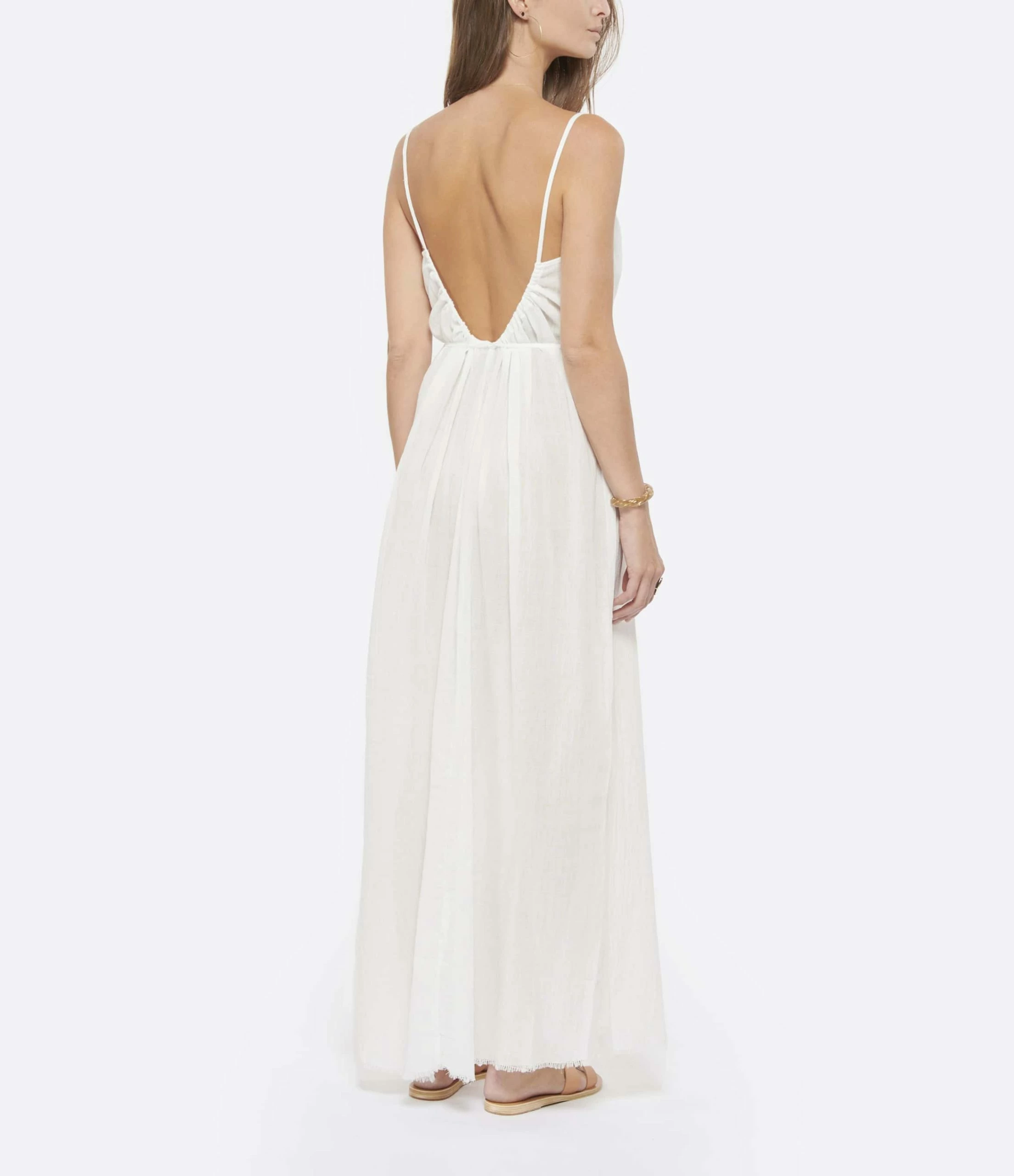 MAISON SAINT JULIEN Robe Palm Coton Blanc – Image 4