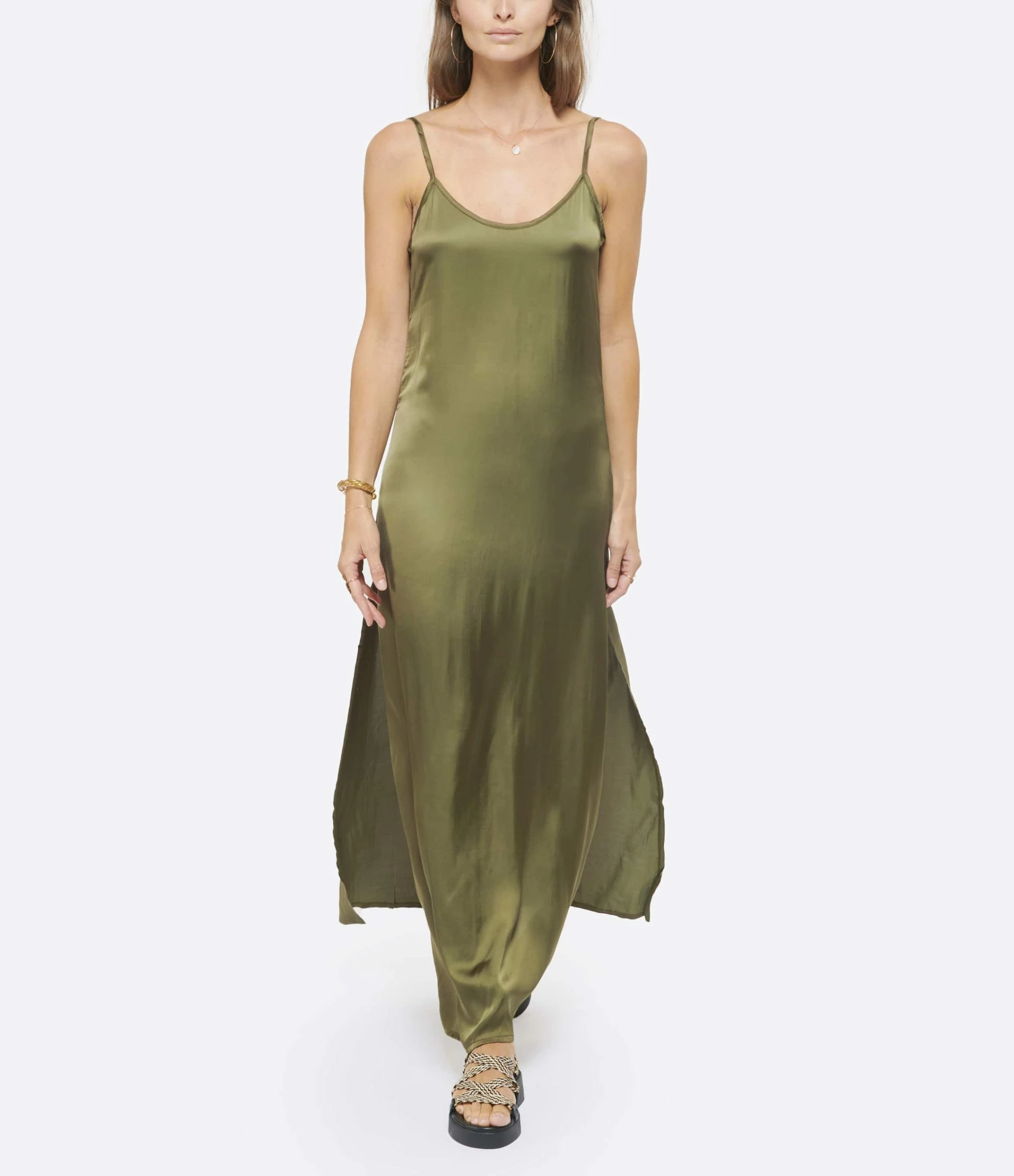 MAISON SAINT JULIEN Robe Rio Longue Kaki – Image 3