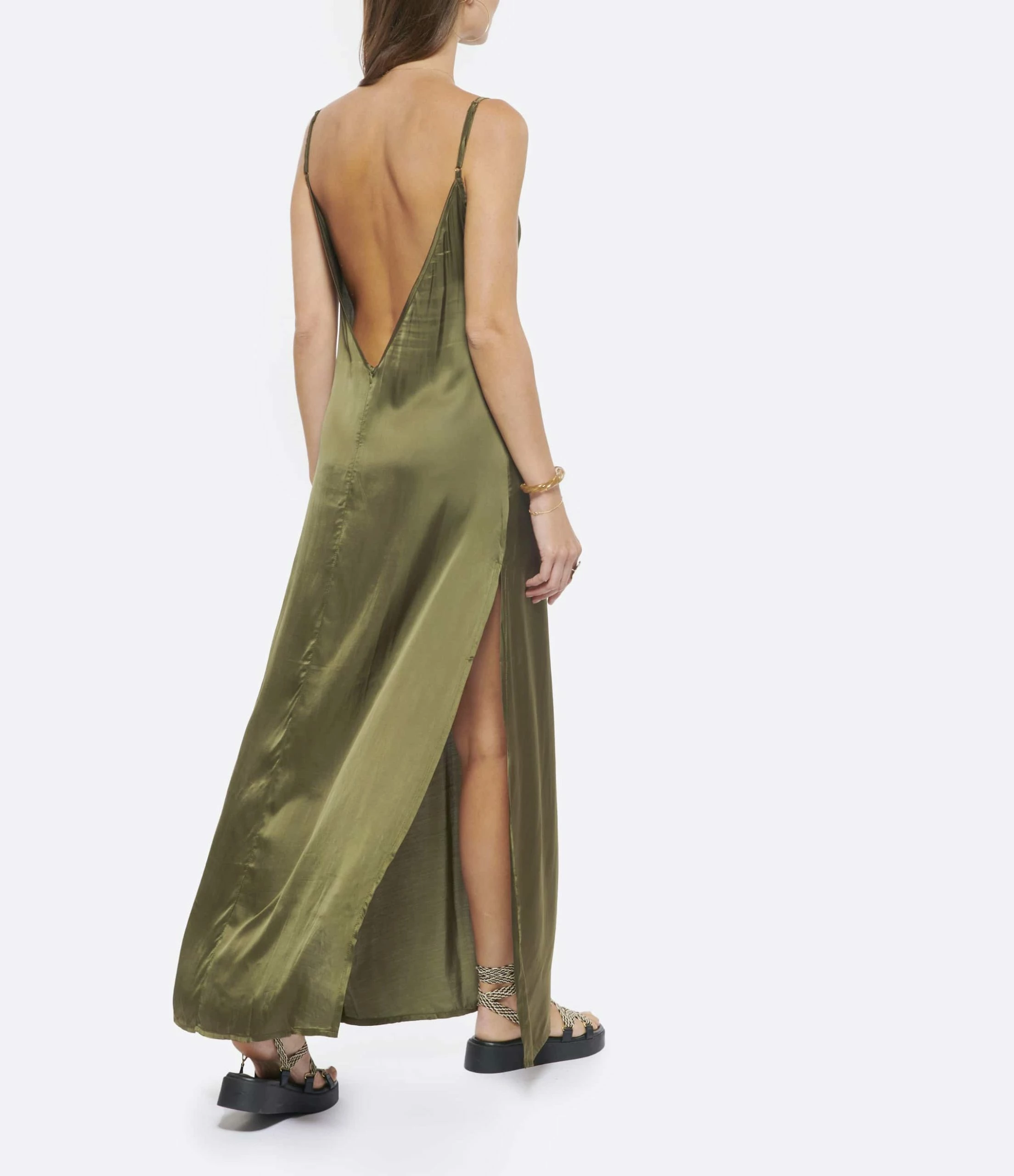 MAISON SAINT JULIEN Robe Rio Longue Kaki – Image 4