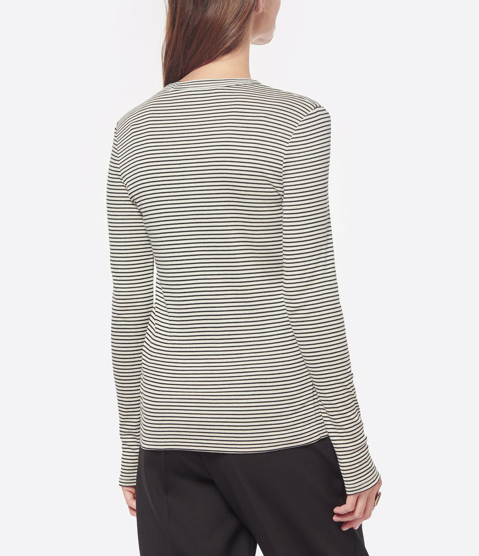 MAISON STANDARDS Tee-shirt Emannuella Rayures Noir Crème – Image 5