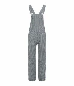 MAISON STANDARDS Salopette Berenice Coton Rayures Bleu